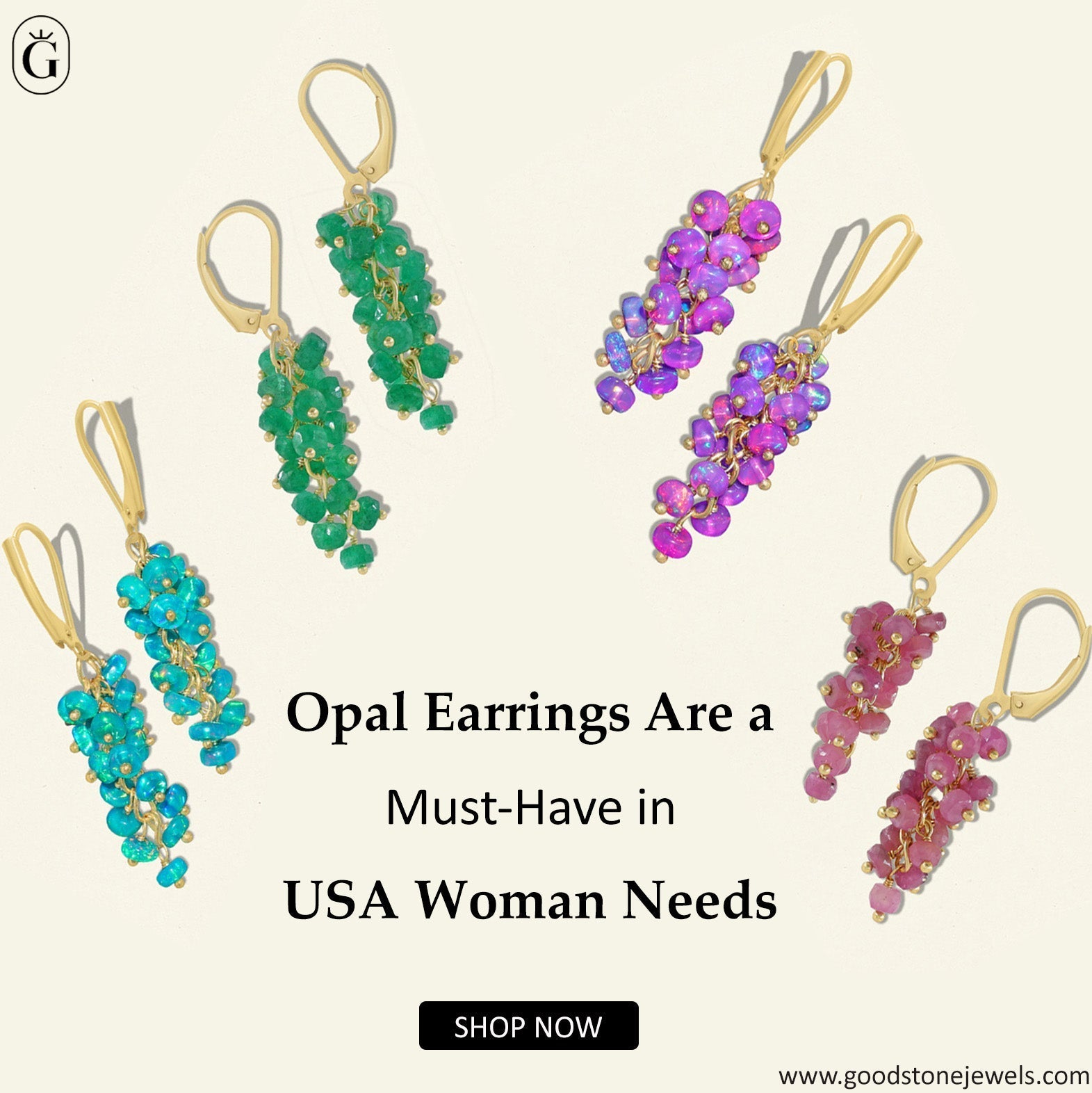 Buy opal earrings USA – stud, hoop, and dangle styles