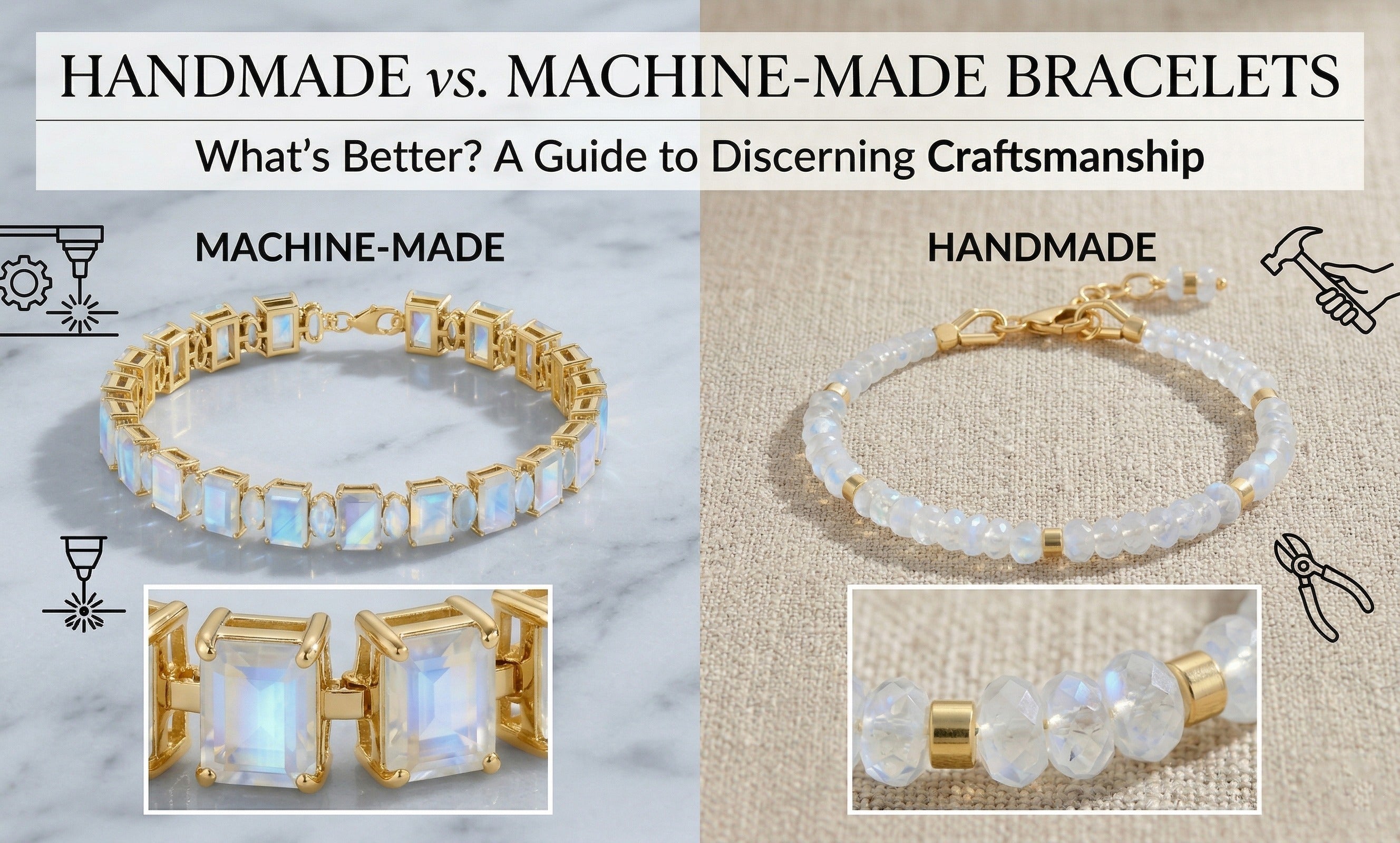 Handmade vs Machine Made Moonstone Bracelets What’s Better