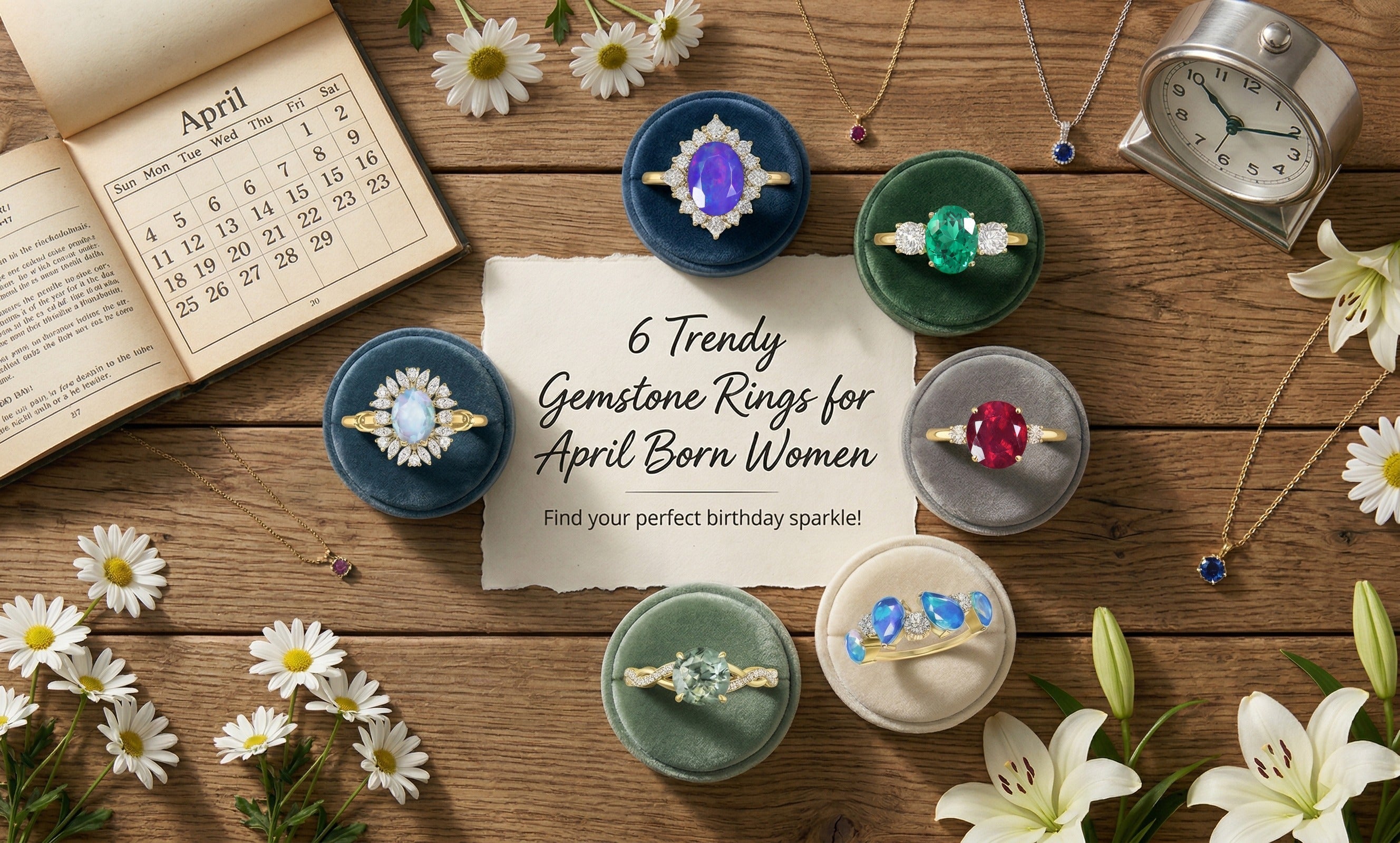 6 Trendy Gemstone Rings for April Born Women