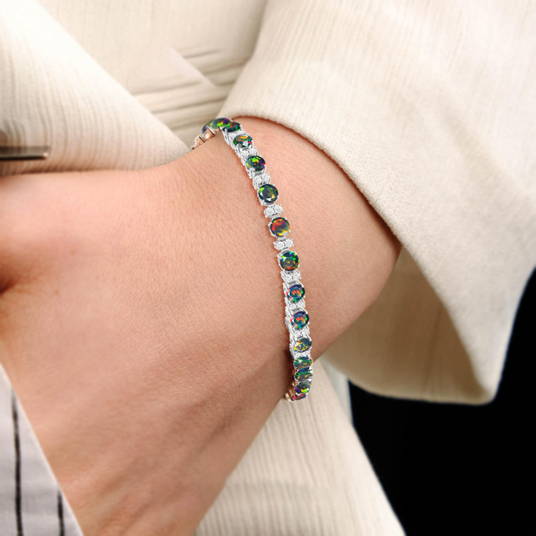 Opal Silver Bracelet – Where Light Meets Luxury
