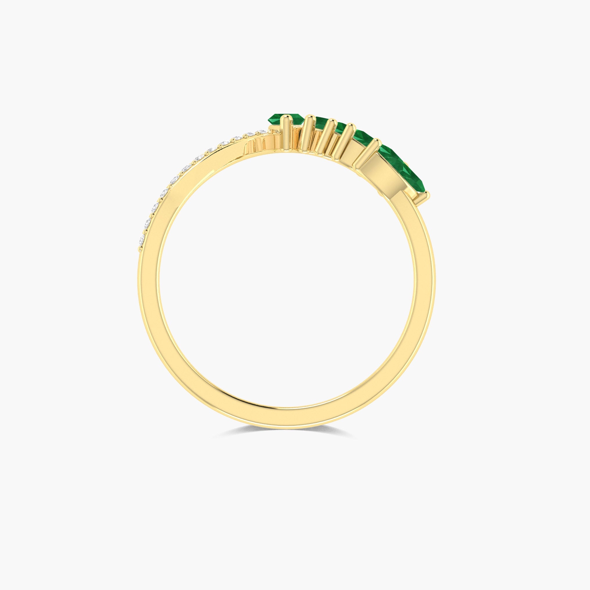 4 Marquise Shape Emerald 18K Gold Vermeil or silver ring - Goodstone Jewels