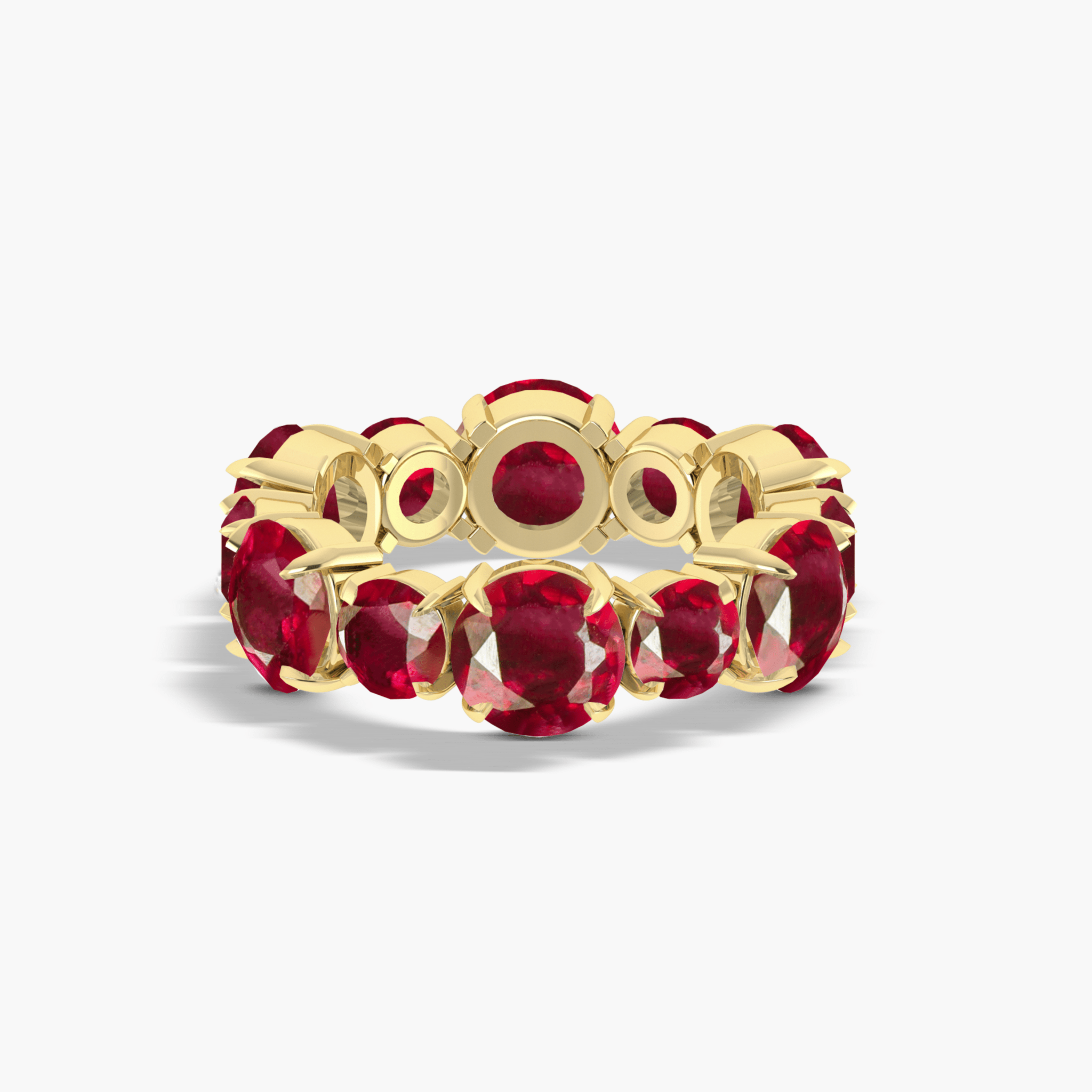 6MM Round Natural Ruby Full Eternity Wedding Band Ring - Goodstone Jewels