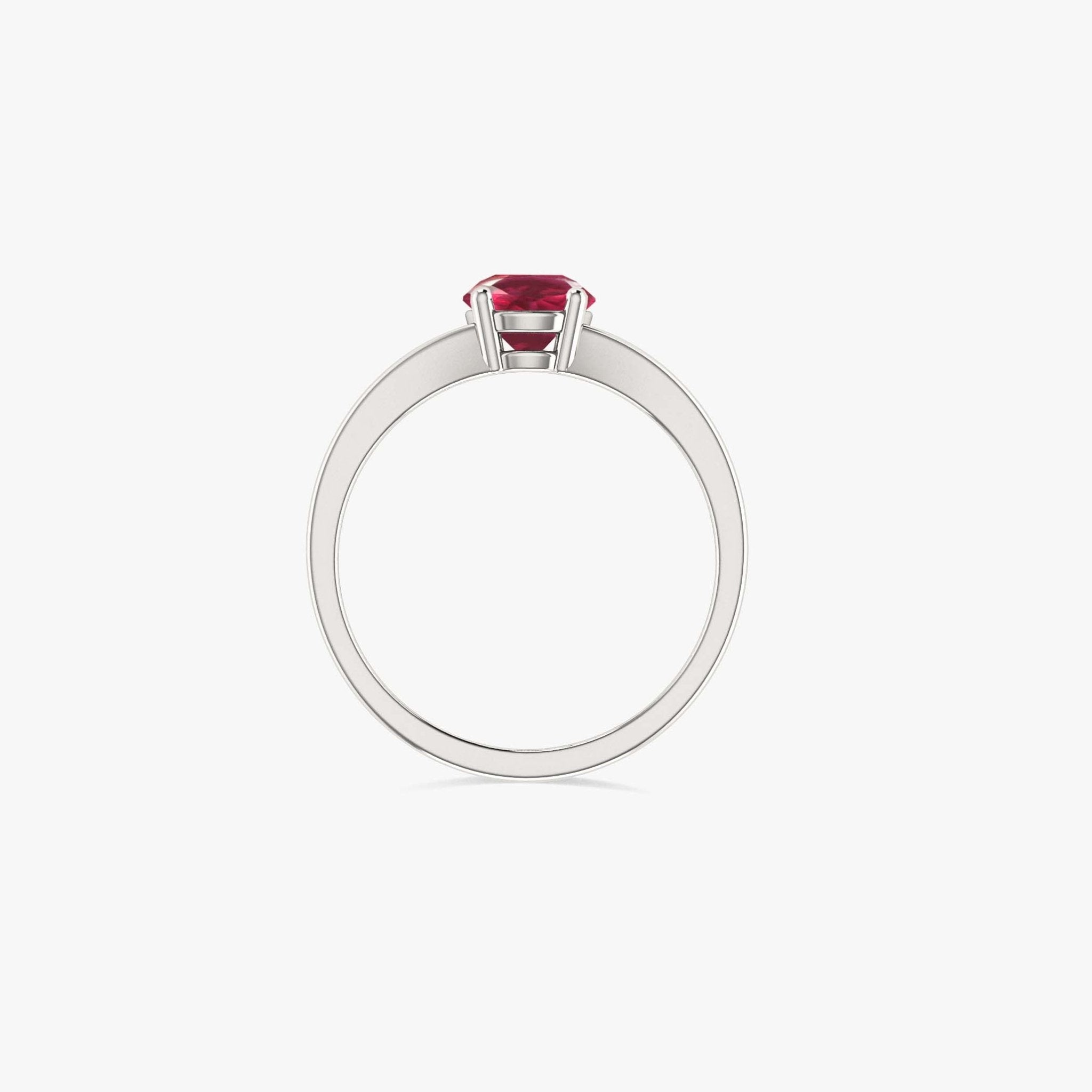 6MM Round Shape Natural Ruby Faceted Cut Solitaire Ring - Goodstone Jewels