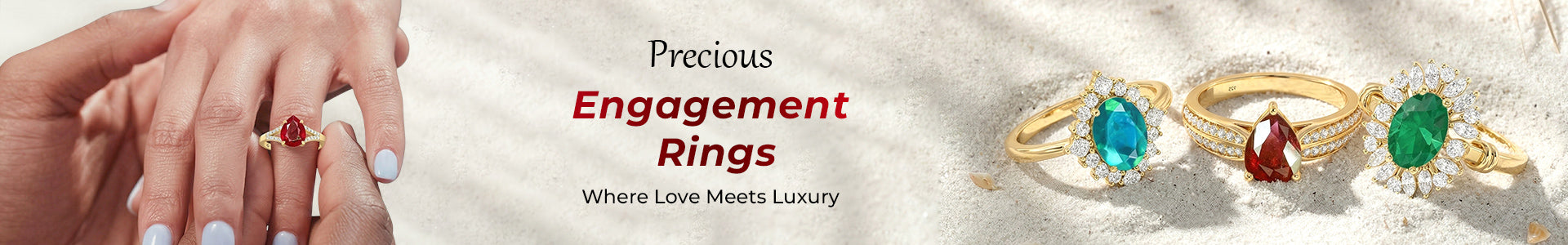 Engagement rings banner with elegant timeless ring designs