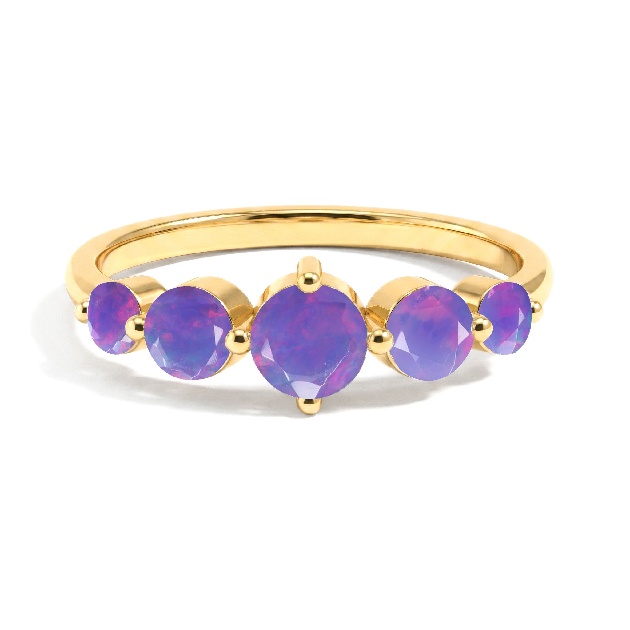 Luxury Lavender Opal Ring, Five Stone Handmade Jewelry, October Birthstone Fashion Ring, Women's Fine Jewelry, Round Gemstone Accessories, Sterling Silver Jewelry Design, Gold Filled Luxury Jewelry, Elegant Everyday Accessories, Contemporary Ring Style, Designer Jewelry Collection, Anniversary Gift, Feminine Jewelry, Premium Ring, Stylish Accessories, Gift For Her