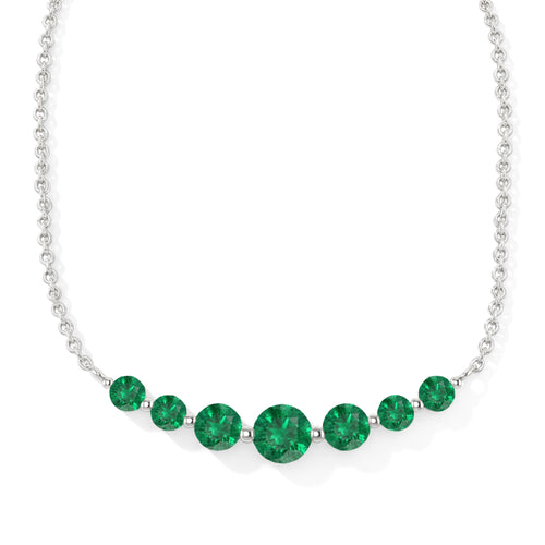 Emerald Curved Bar Necklace in 925 Sterling Silver 2.55ct