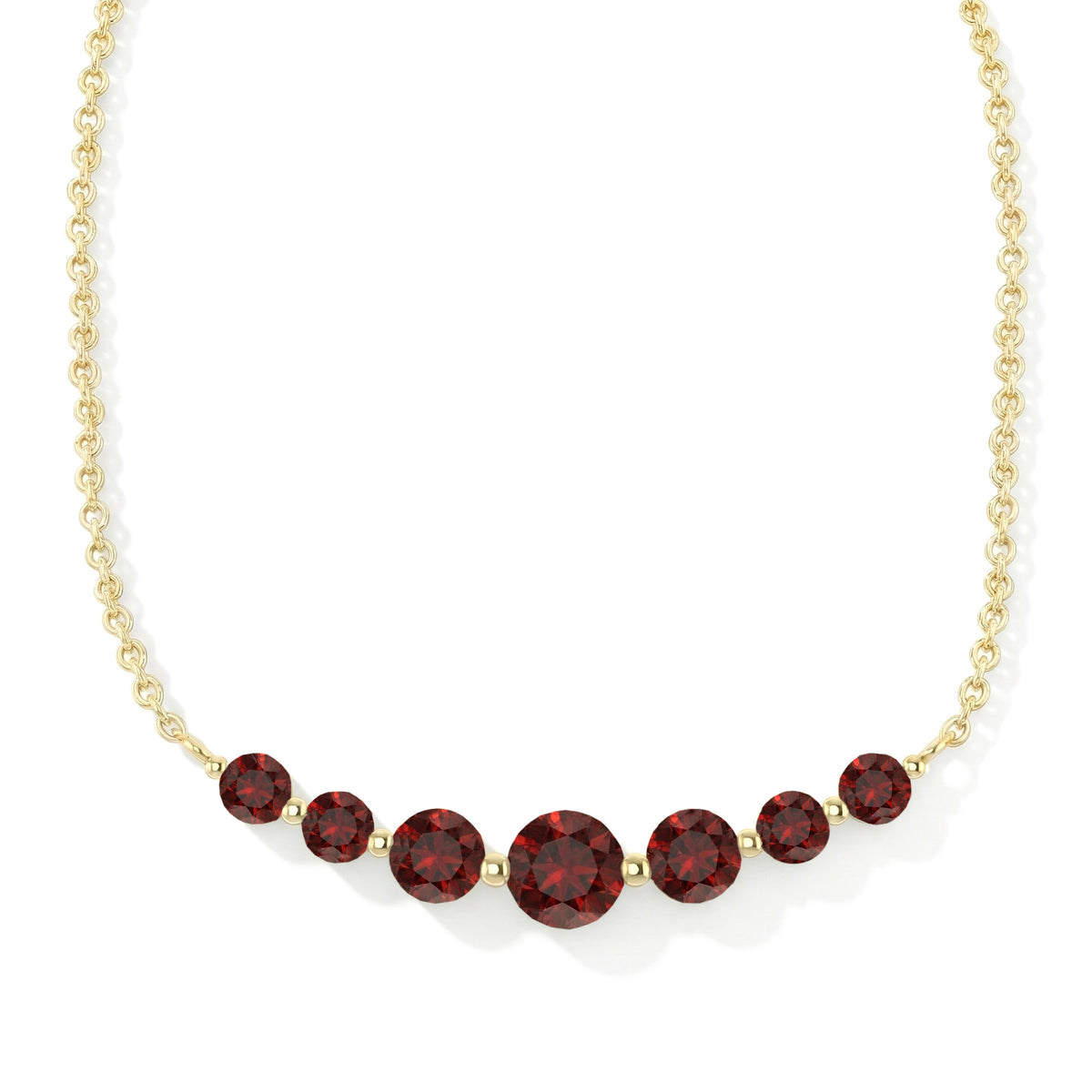 Garnet pendant necklace minimalist bar style