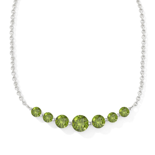 Peridot Curved Bar Necklace in 925 Sterling Silver 2.55ct