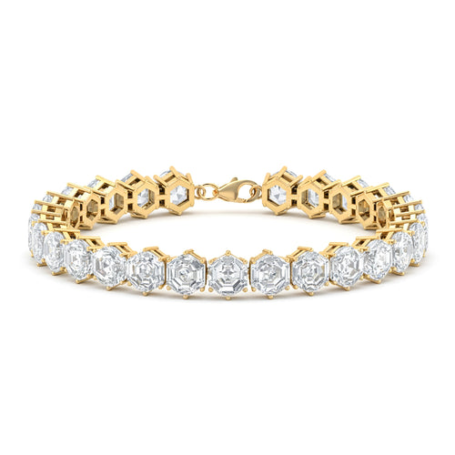 Moissanite Octagon Tennis Bracelet in 925 Sterling Silver5 MM 23.40-ct.