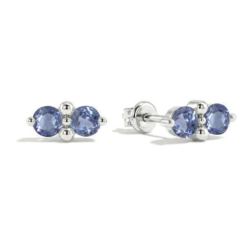 Alexandrite Round Stud Earrings in 925 Sterling Silver 3 MM 1.20ct