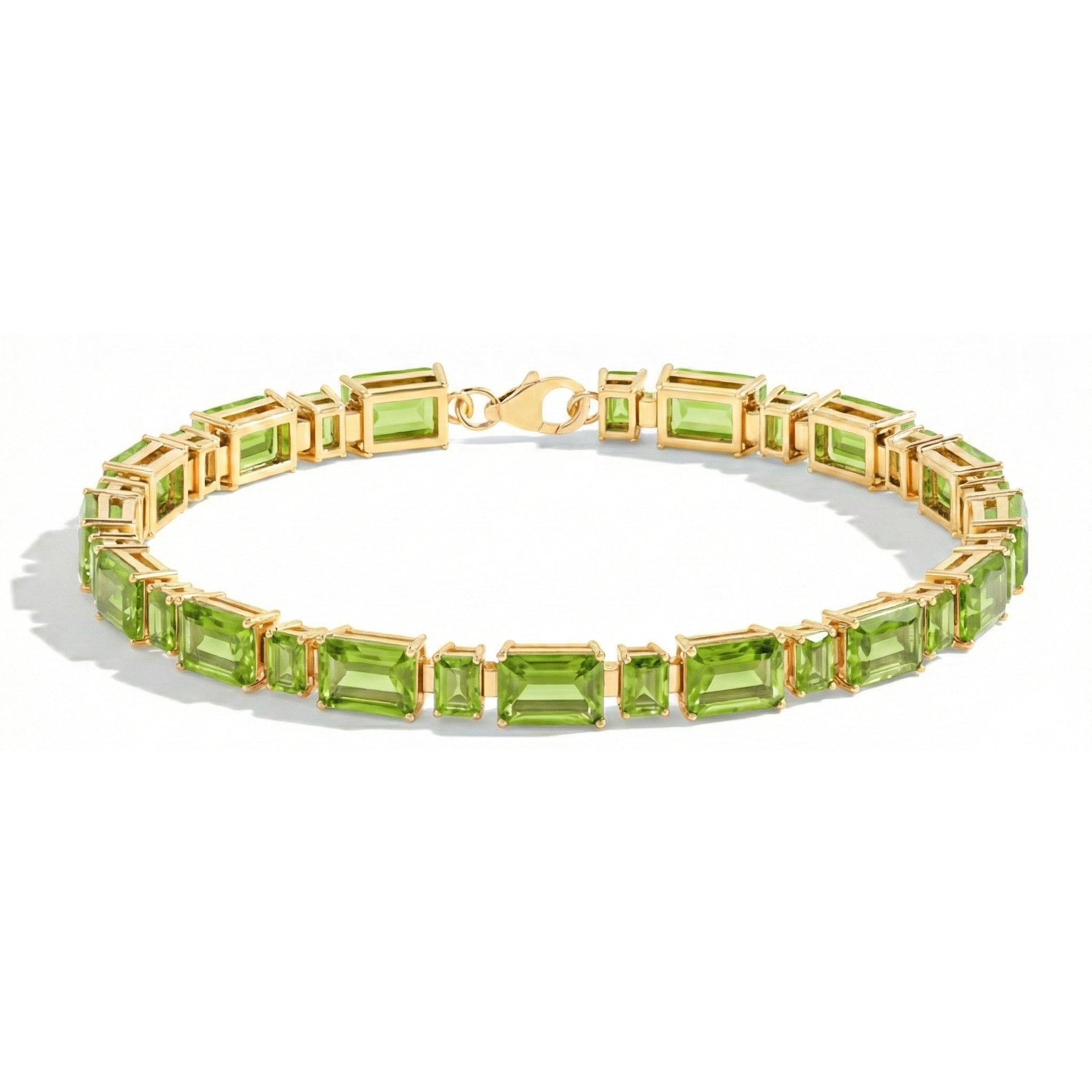 Opal bracelet peridot octagon tennis style