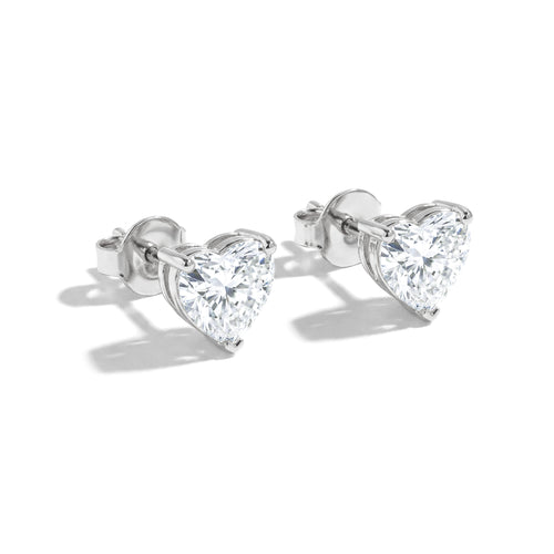 Simulated Diamond CZ Heart Stud Earrings in 925 Sterling Silver 5.15ct