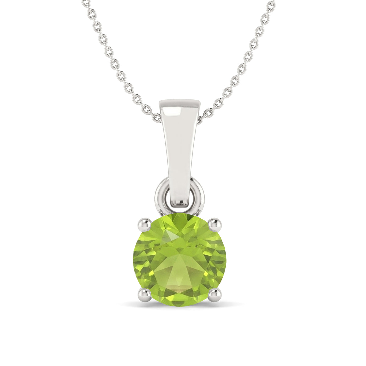 Peridot Teardrop Pendant Necklace in 925 Sterling Silver 7mm 1.5ct