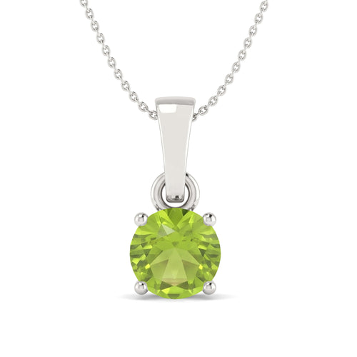 Peridot Teardrop Pendant Necklace in 925 Sterling Silver 7mm 1.5ct