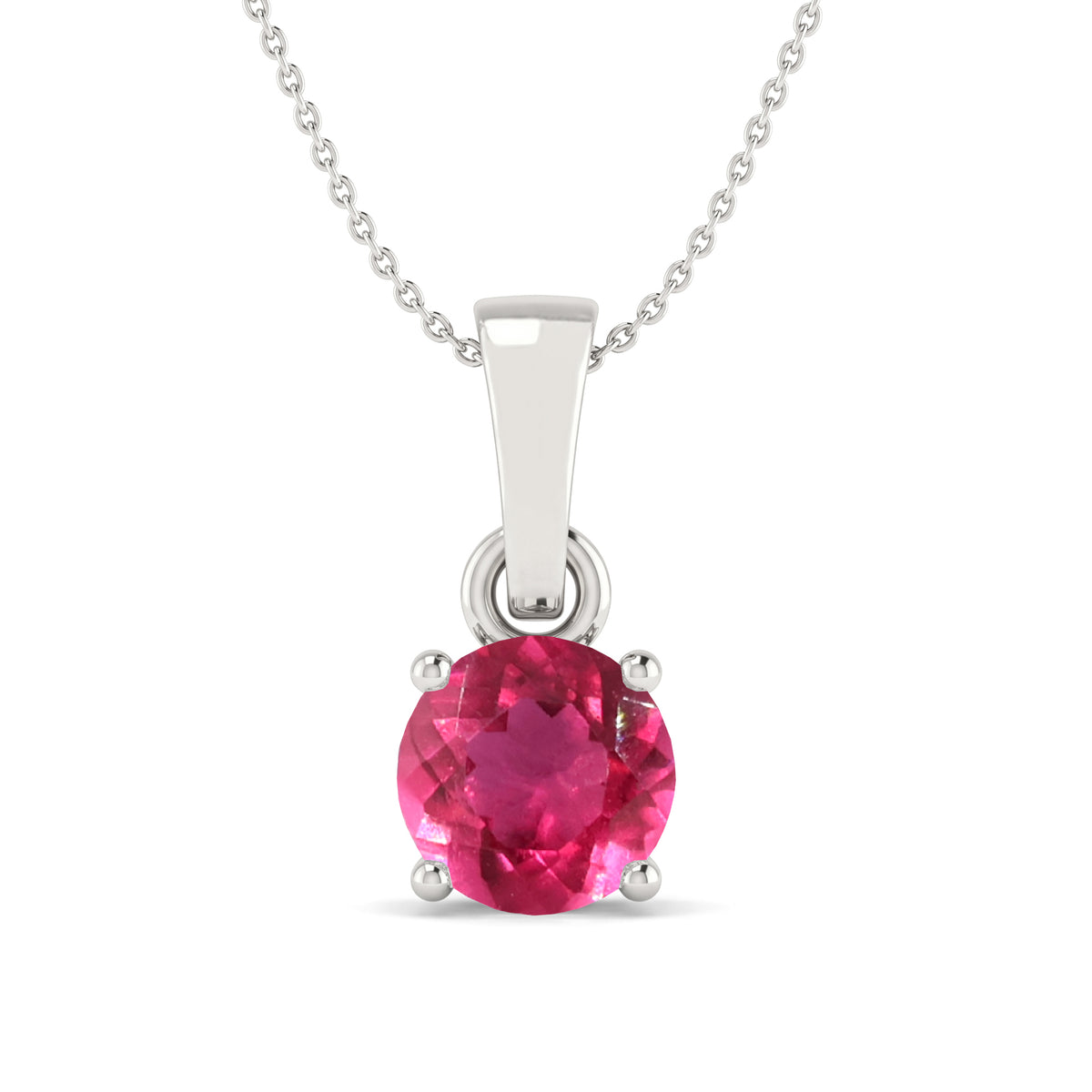 Pink Tourmaline Teardrop Pendant Necklace in 925 Sterling Silver 7mm 1.5ct