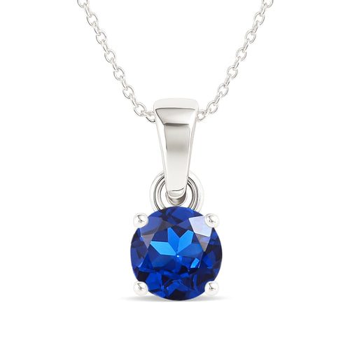 Blue Sapphire Teardrop Pendant Necklace in 925 Sterling Silver 7mm 1.5ct