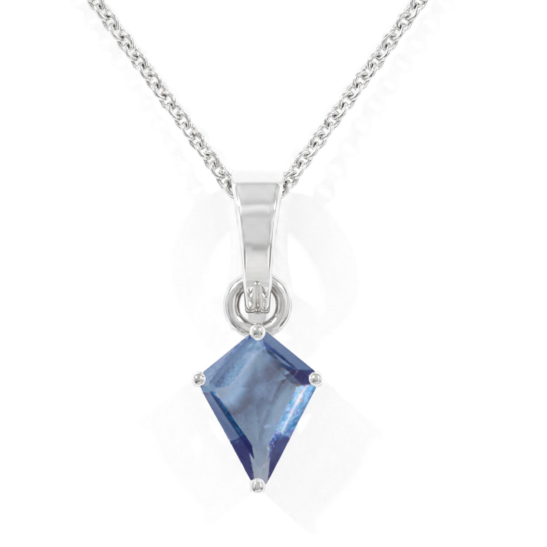 Alexandrite Kite Solitaire Pendant Necklace in 925 Sterling Silver 1.4ct