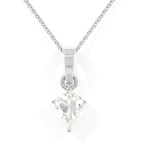 Cubic Zirconia Kite Solitaire Pendant Necklace in 925 Sterling Silver 1.4ct