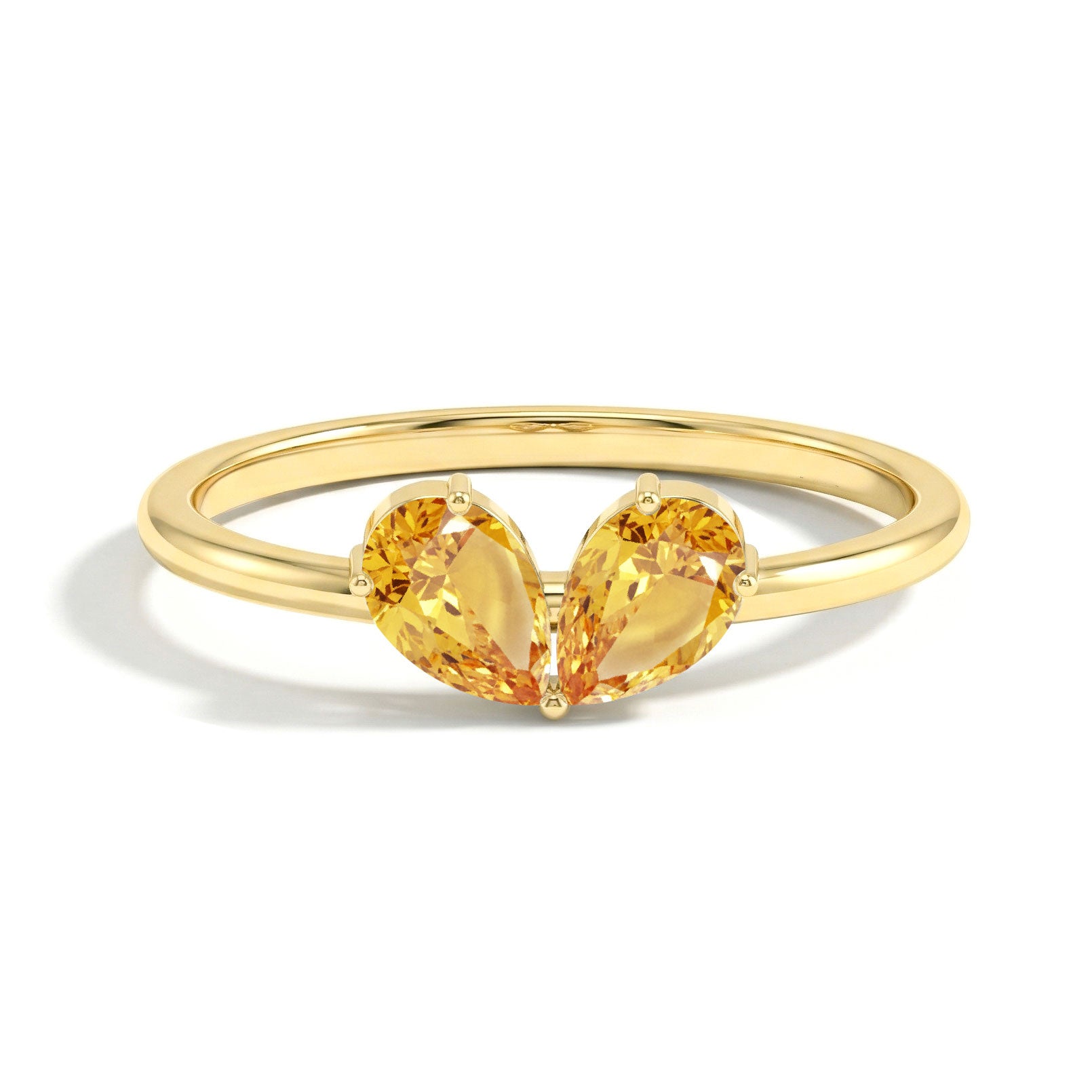Natural Citrine Jewelry, Pear Cut Ring, Handmade Sterling Silver Ring, Stackable Ring, Women's Fine Jewelry, Luxury Gift, Gemstone Ring