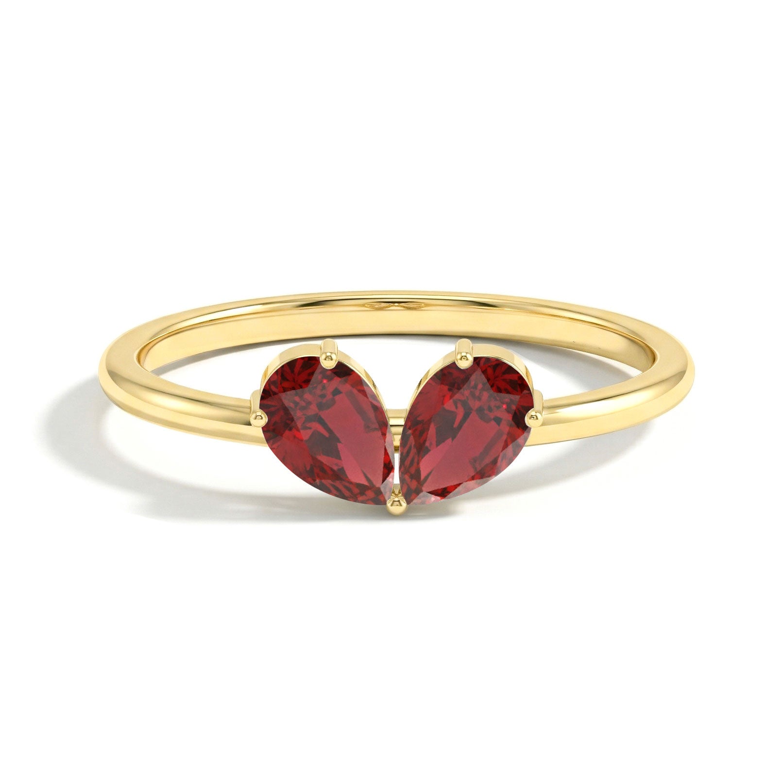 Garnet Ring for Women, Pear Stone Ring, Handmade Sterling Silver Jewelry, Everyday Ring, Minimalist Jewelry, Anniversary Ring, Fine Jewelry