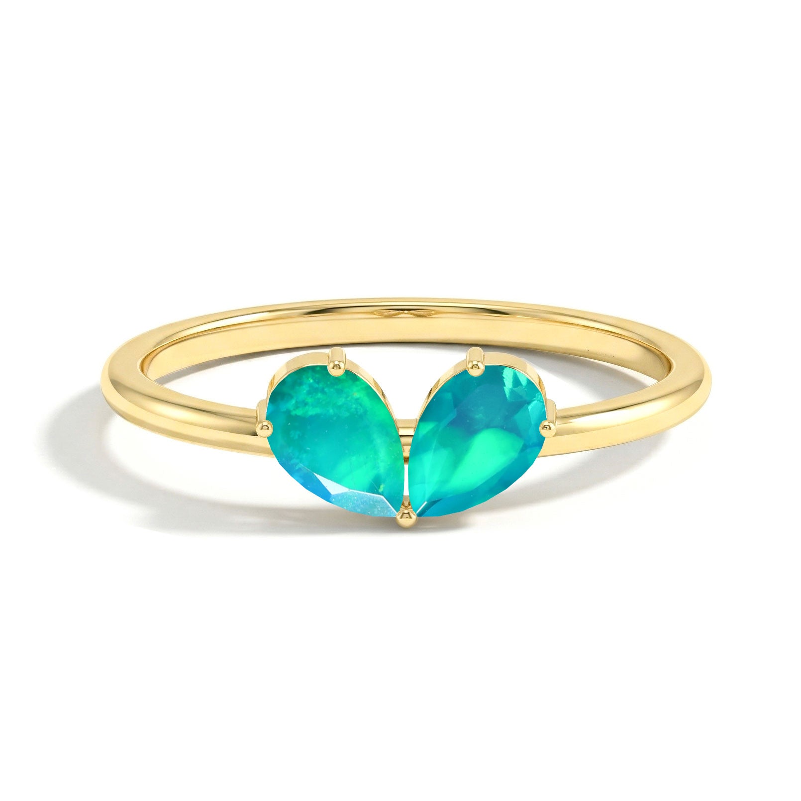 Pear Cut Green Opal Ring, Women's Fine Jewelry, Sterling Silver Gemstone Ring, Gold Filled Ring, Promise Ring, Elegant Jewelry, Handmade Ring