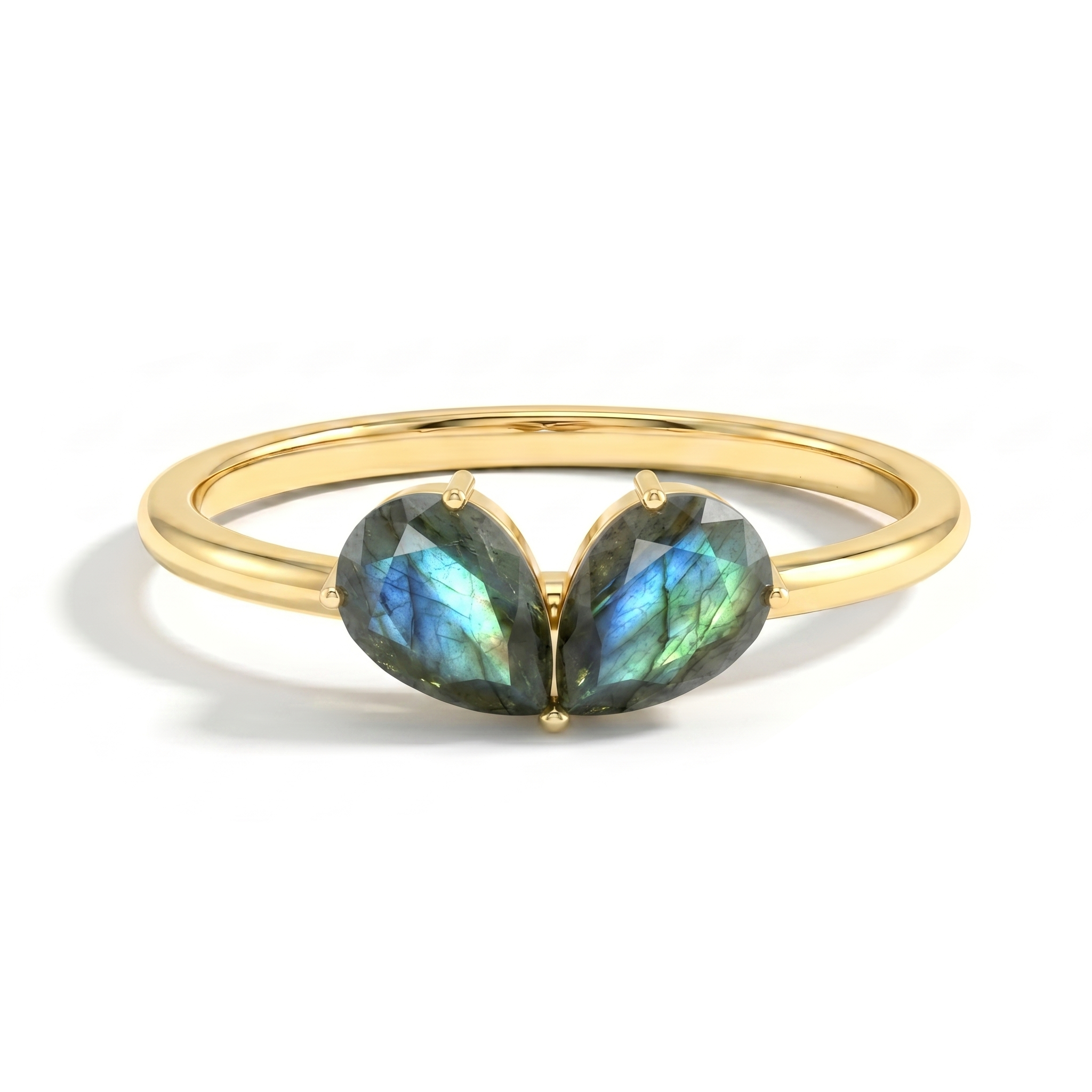 Natural Blue Labradorite Ring, Pear Shape Ring, Sterling Silver Jewelry, Handmade Fine Jewelry, Crystal Ring, Elegant Women's Ring, Gemstone Jewelry