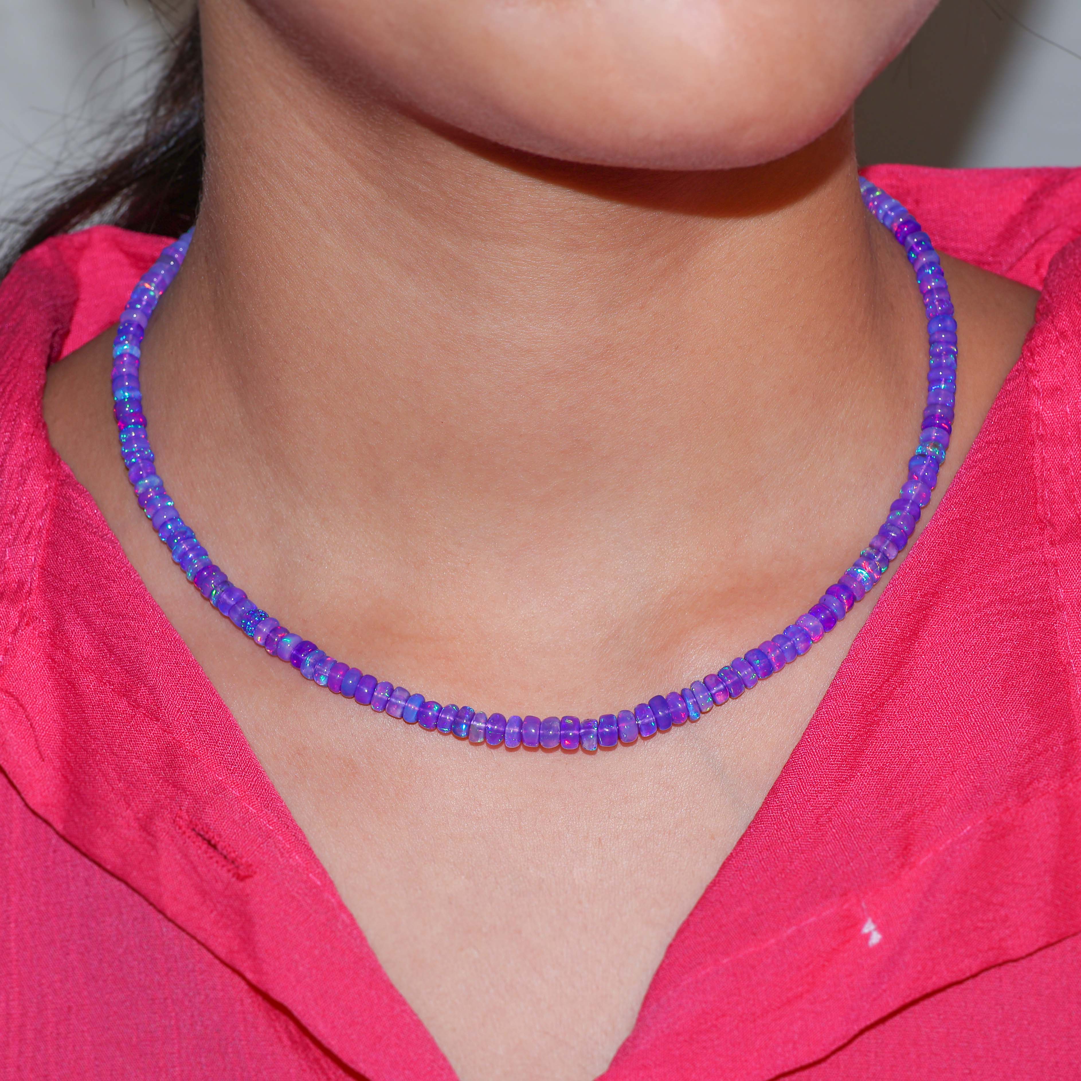 Smooth Lavender Opal Necklace