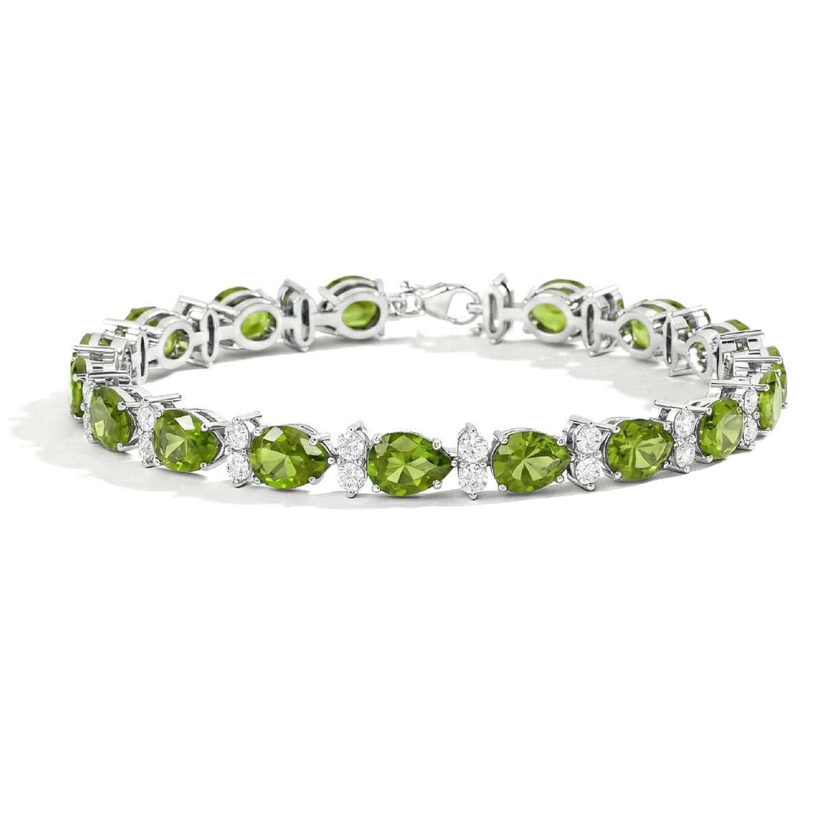 Ladies Tennis Bracelet Peridot Green Style