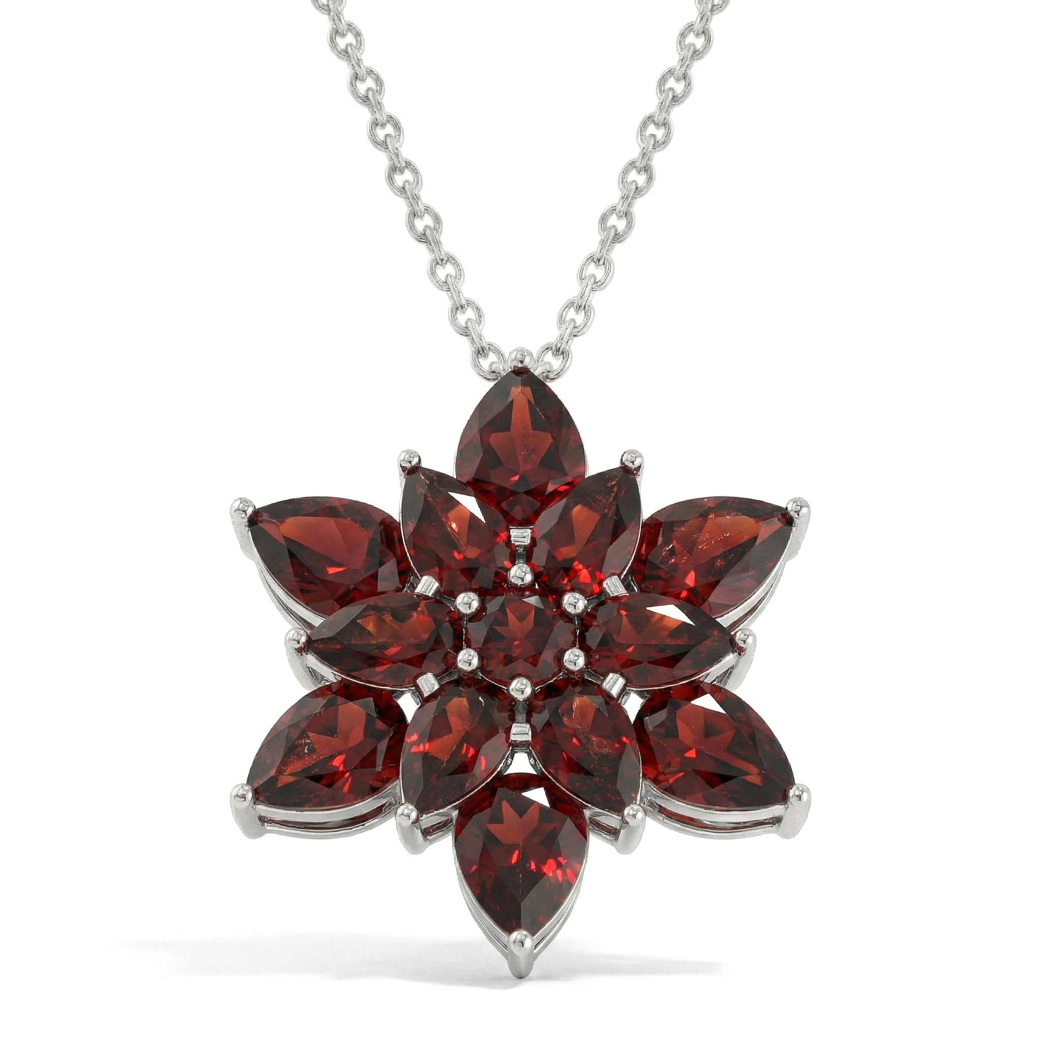 Pear floral pendant necklace elegant gemstone design