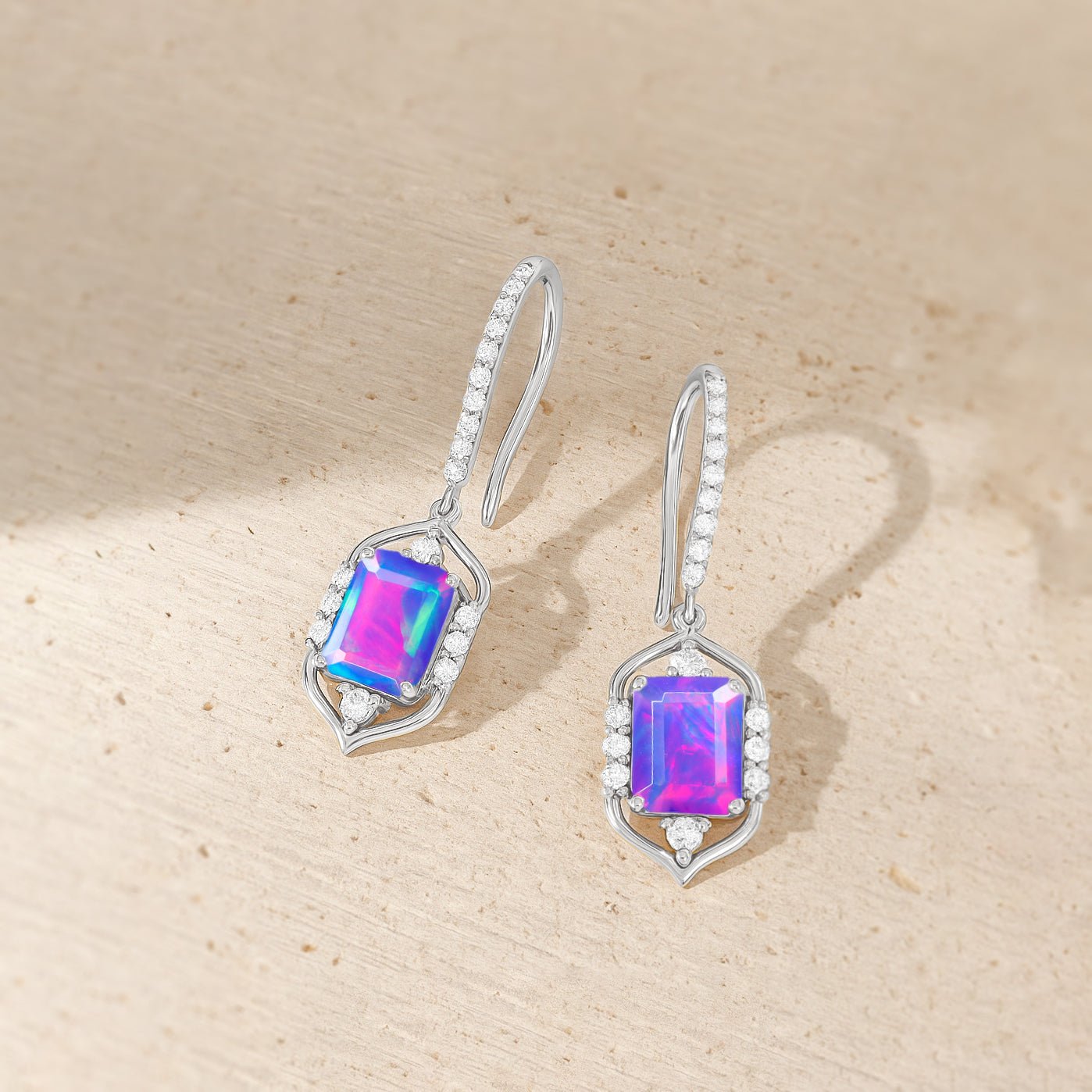 AAA Lavender Opal Gemstone Drop and Dangle Earrings - Goodstone Jewels