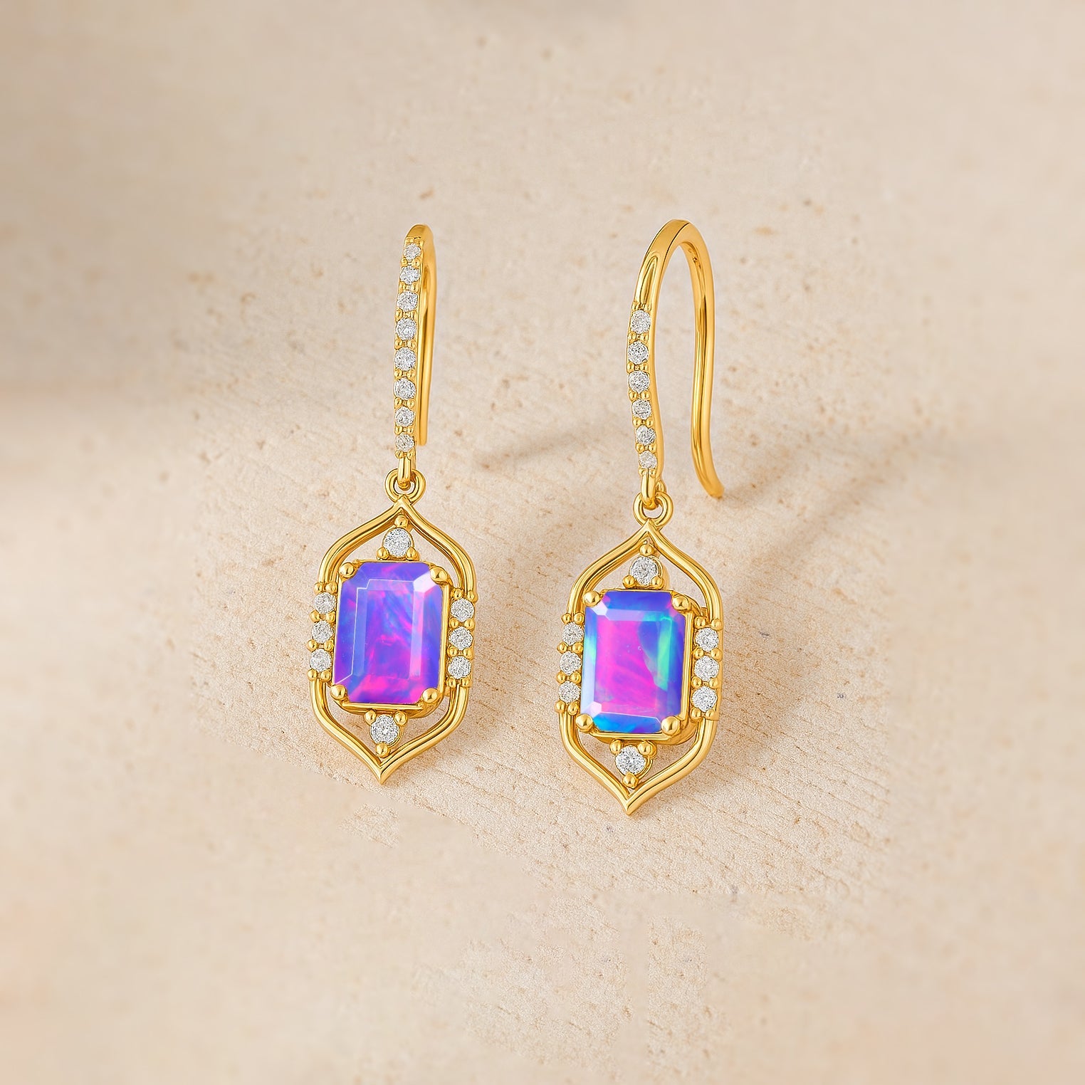 AAA Lavender Opal Gemstone Drop and Dangle Earrings - Goodstone Jewels
