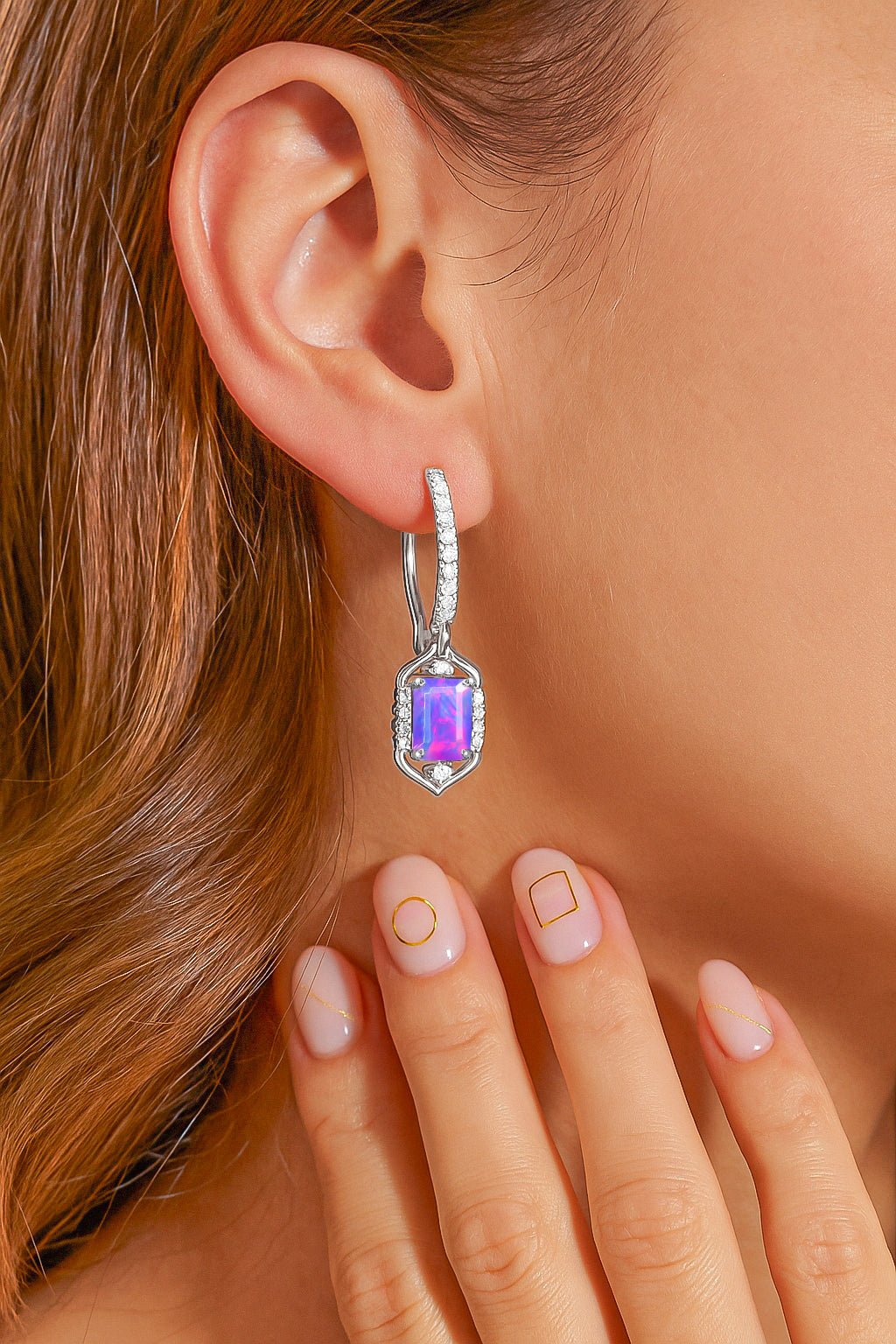 AAA Lavender Opal Gemstone Drop and Dangle Earrings - Goodstone Jewels