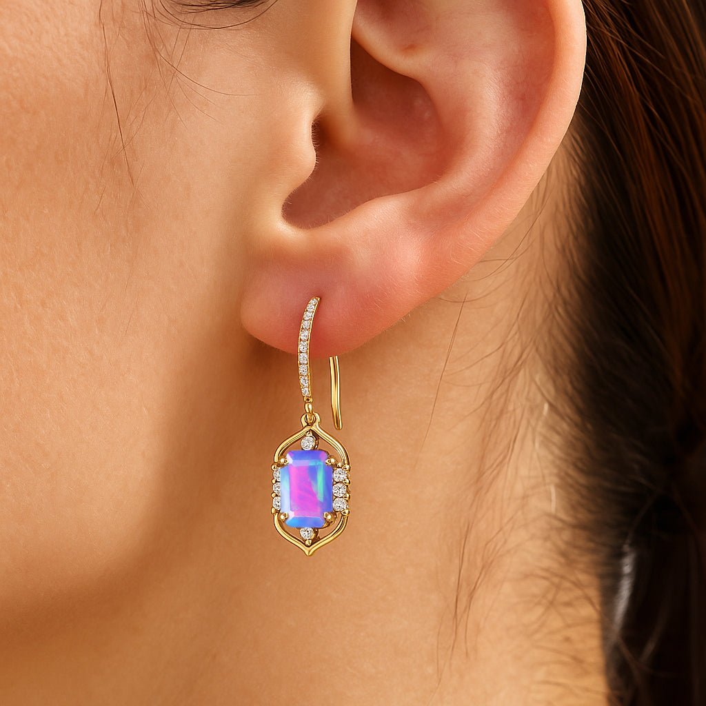 AAA Lavender Opal Gemstone Drop and Dangle Earrings - Goodstone Jewels
