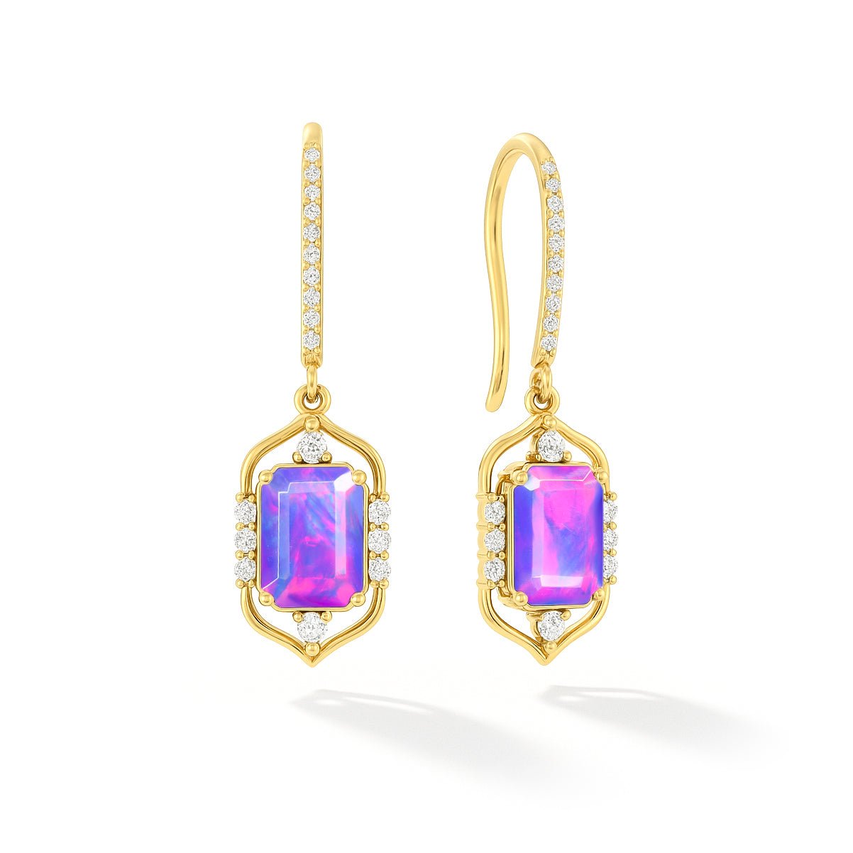 AAA Lavender Opal Gemstone Drop and Dangle Earrings - Goodstone Jewels