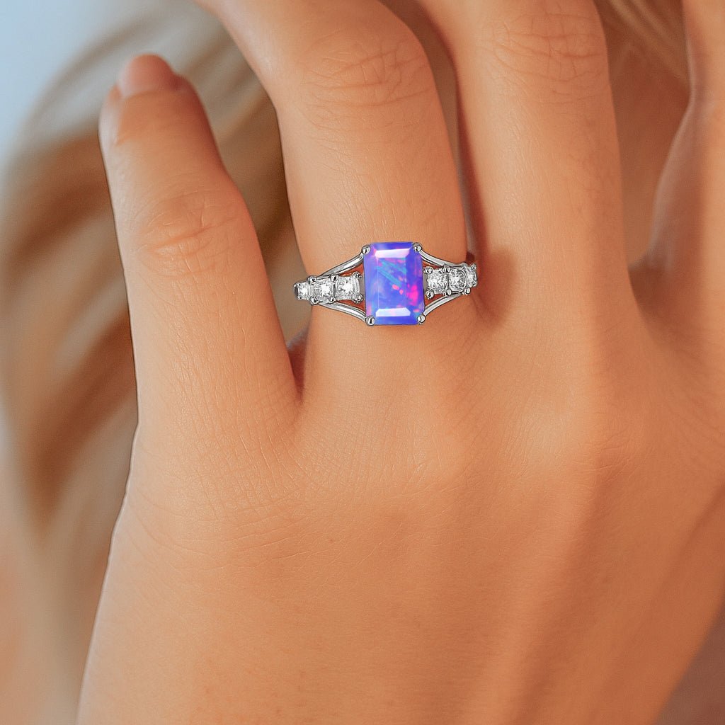 AAA Lavender Opal Octagon Gemstone Statement Ring - Goodstone Jewels