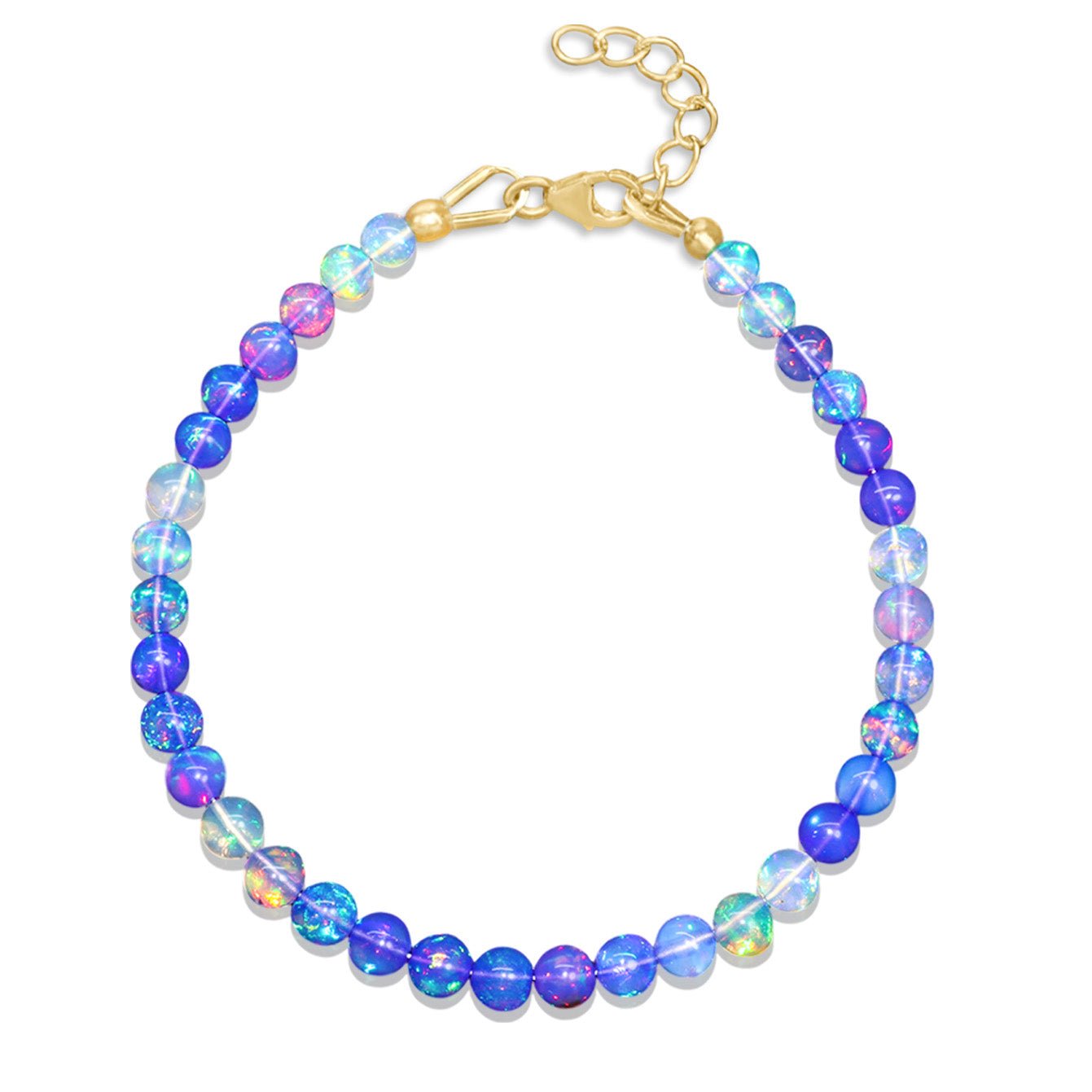 AAA Lavender Shaded Opal Round Beads Bracelet for Women - Goodstone Jewels