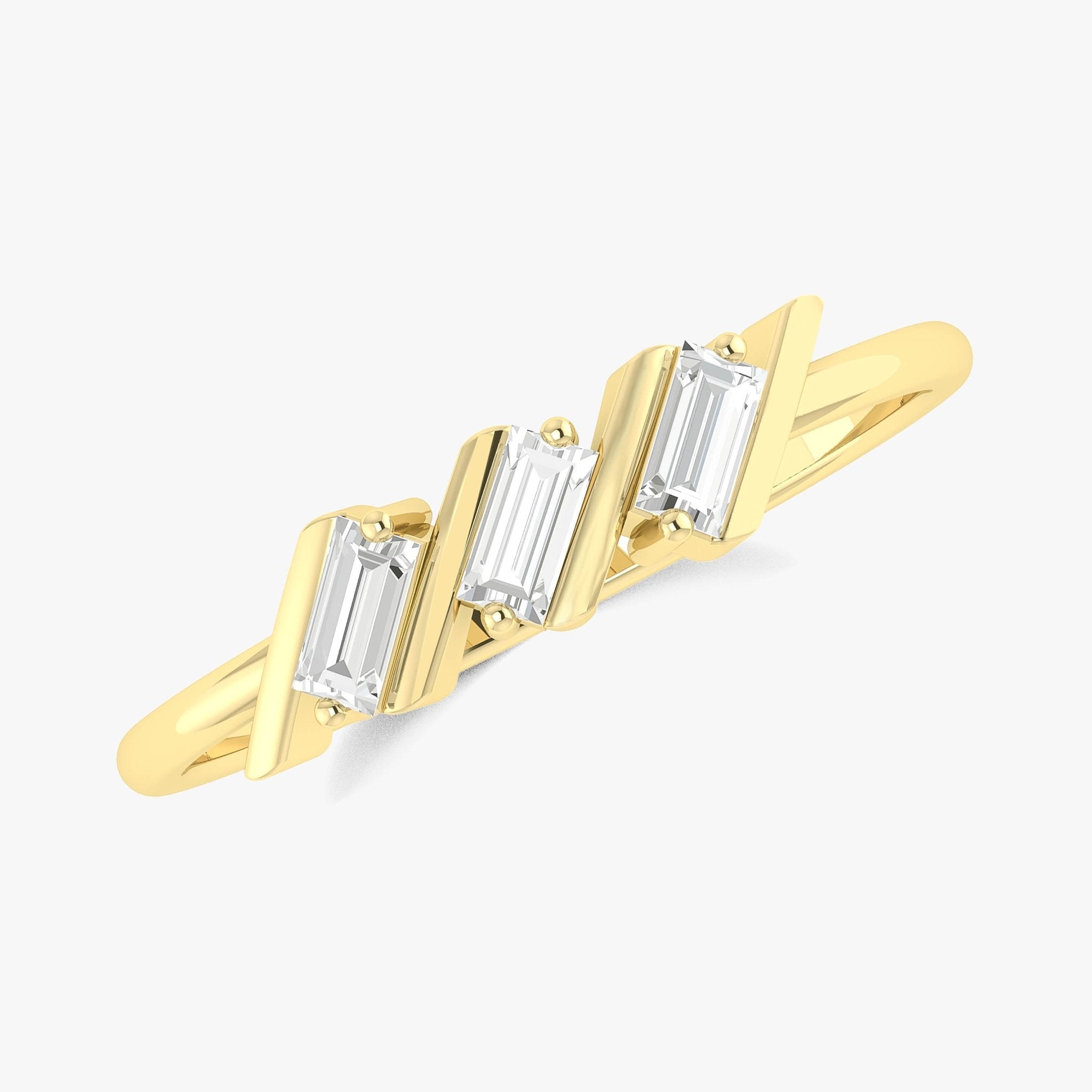 Baguette Cut Triple Zircon Ring - Goodstone Jewels