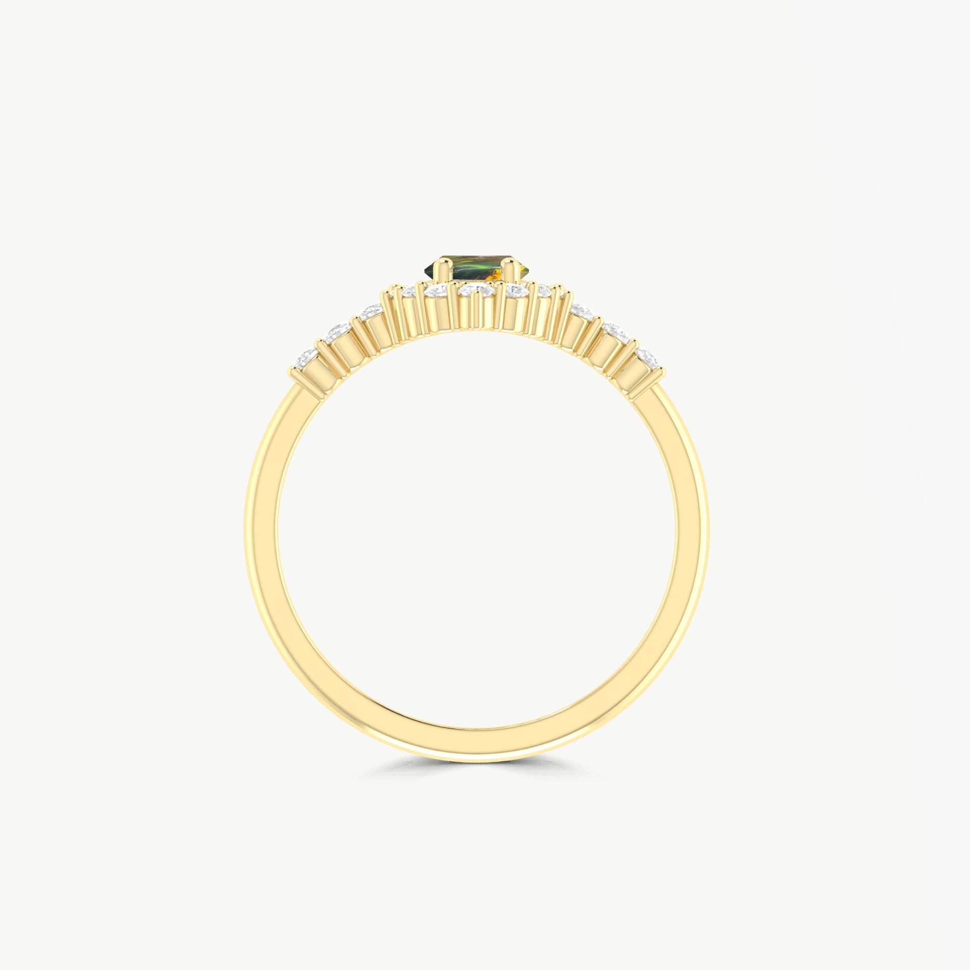 Beautiful black multi rainbow fire Marquise opal ring - Goodstone Jewels