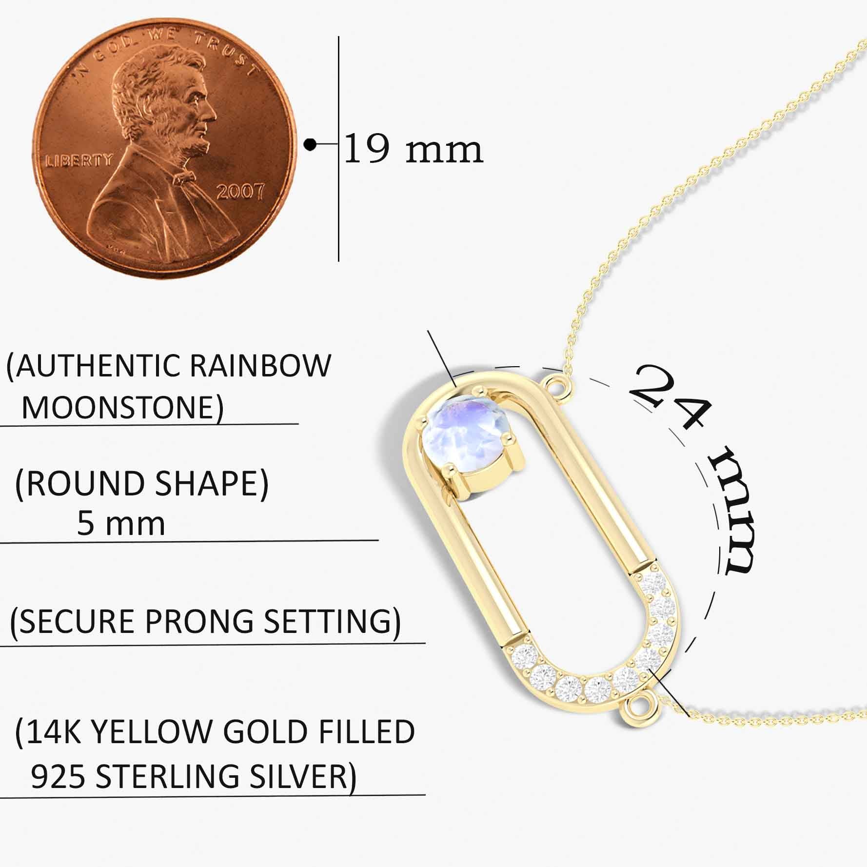 Beautiful Gold vermaile desing Moonstone pendant necklace - Goodstone Jewels