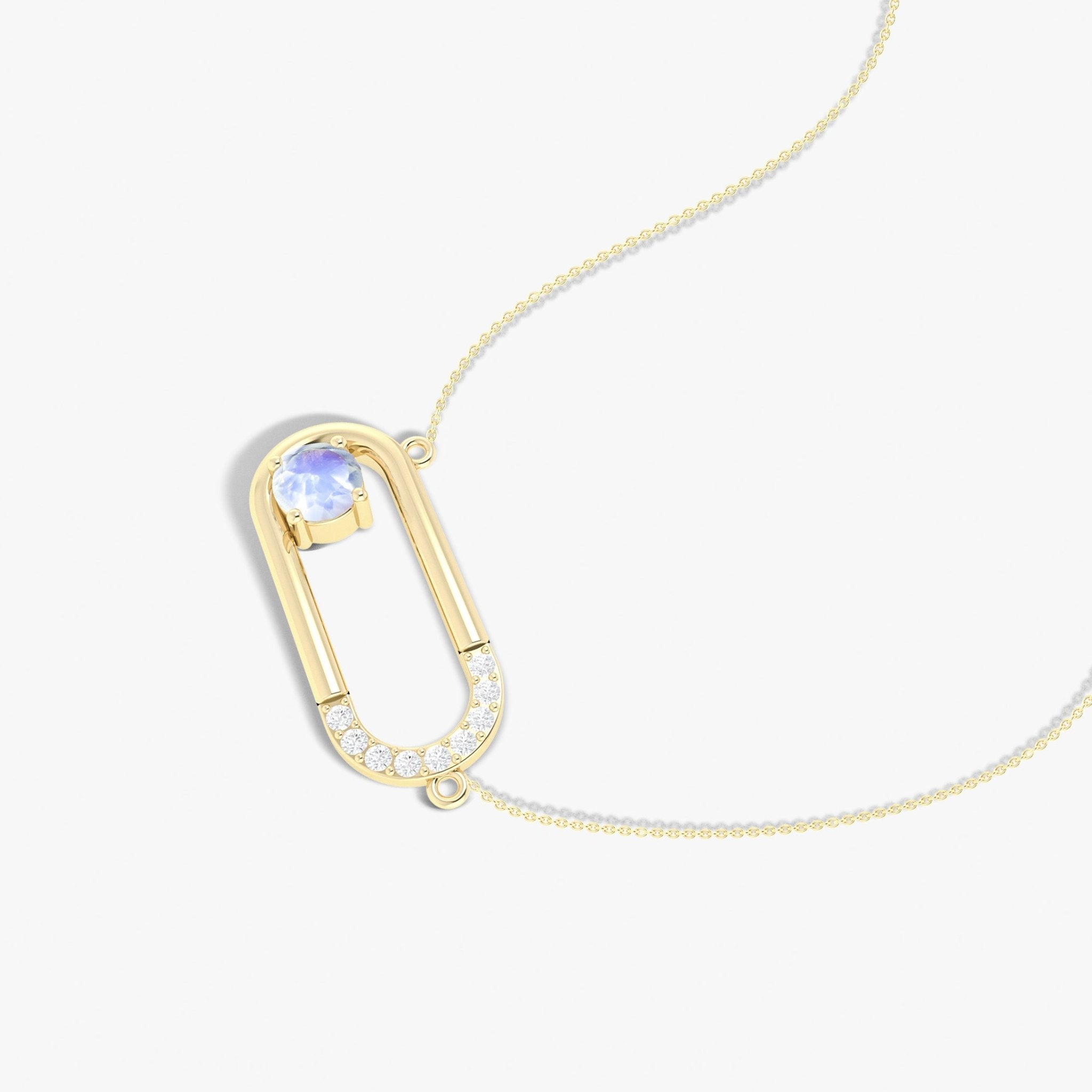 Beautiful Gold vermaile desing Moonstone pendant necklace - Goodstone Jewels