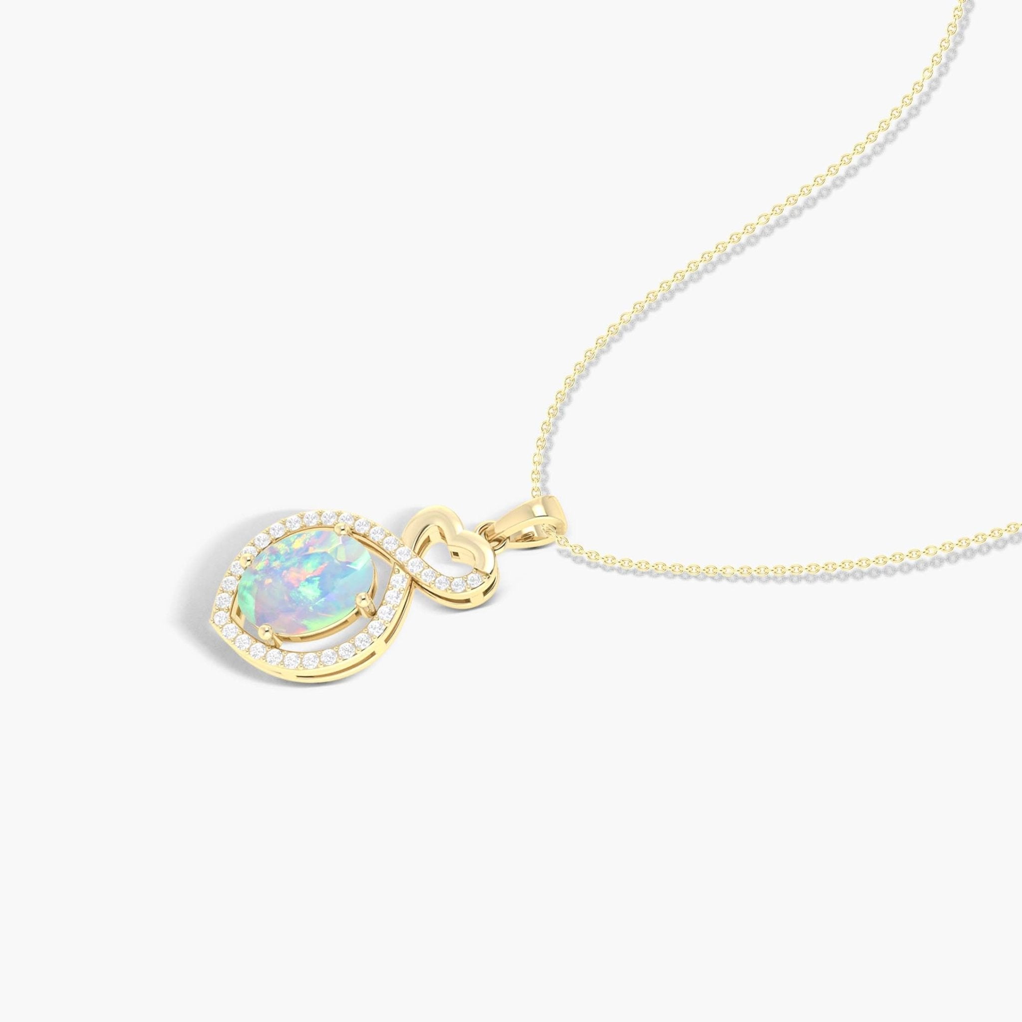 Beautiful White Opal Pendant Infinity Desgin - Goodstone Jewels