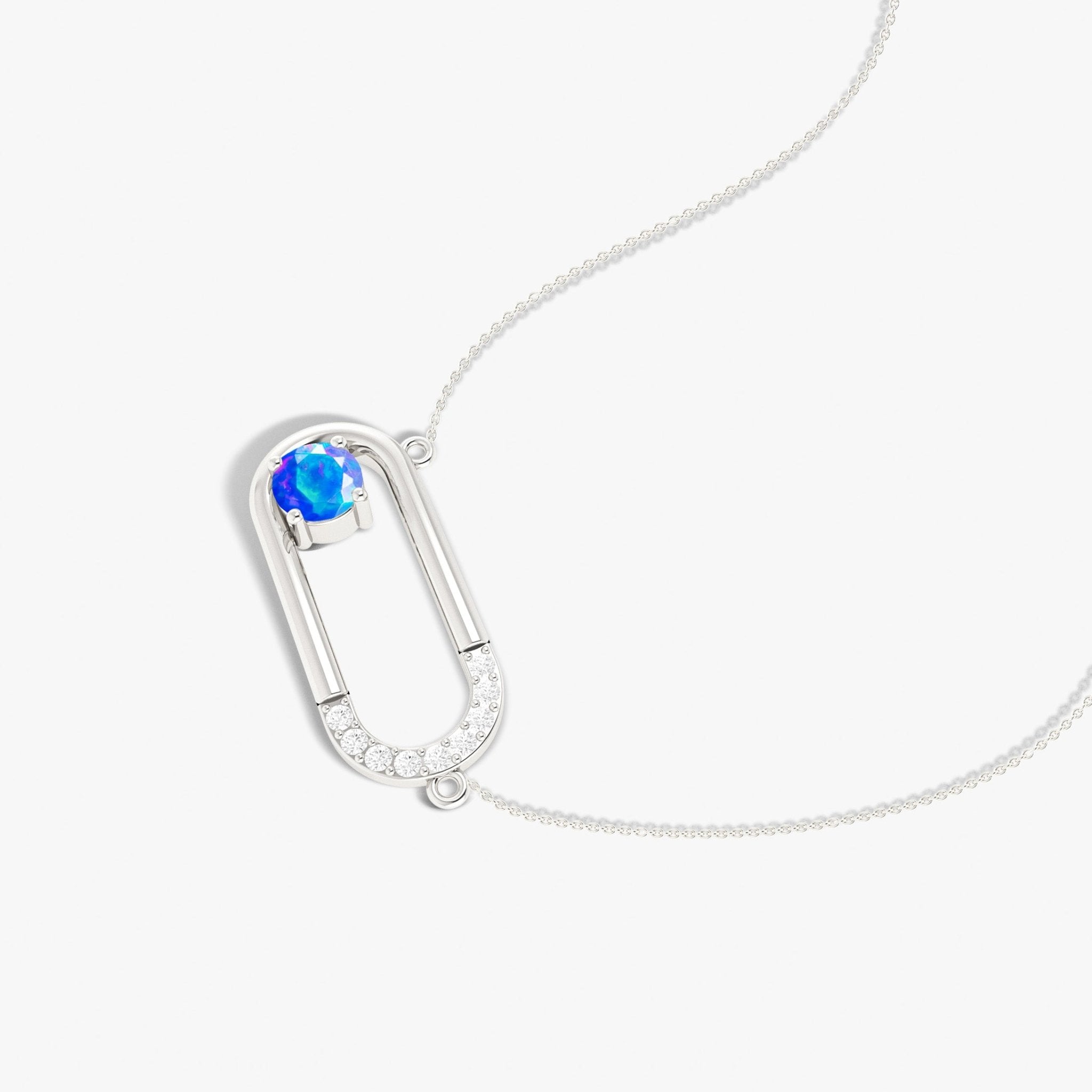 Black fire Round Ethiopian opal pendant necklace - Goodstone Jewels