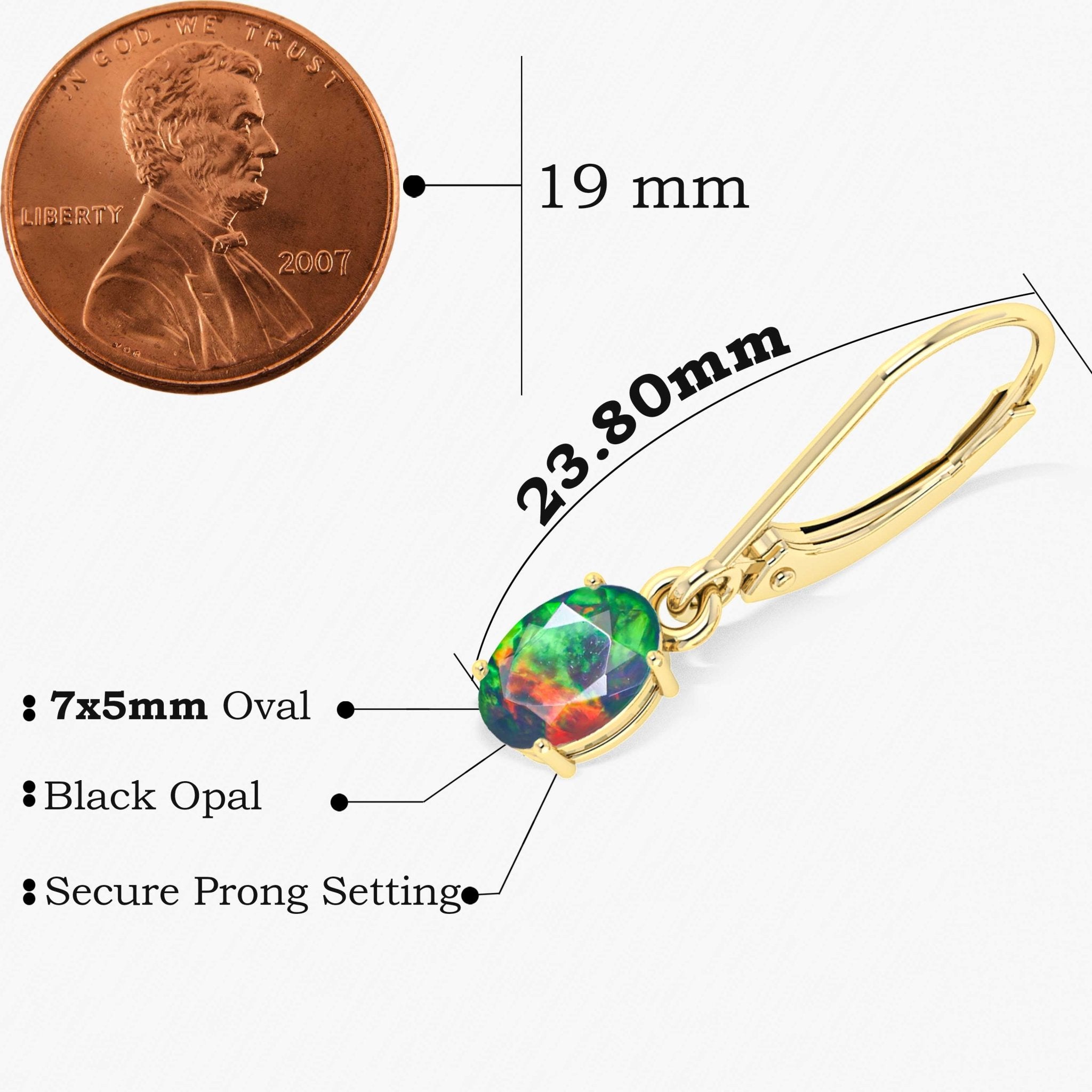 Black Multi Fire Opal Gemstone Dangle Earring - Goodstone Jewels