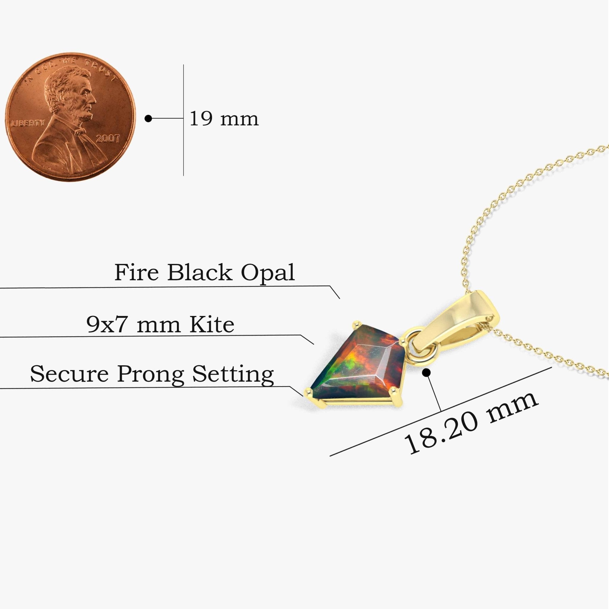 Black Opal Kite Gemstone Pendant Necklace - Goodstone Jewels