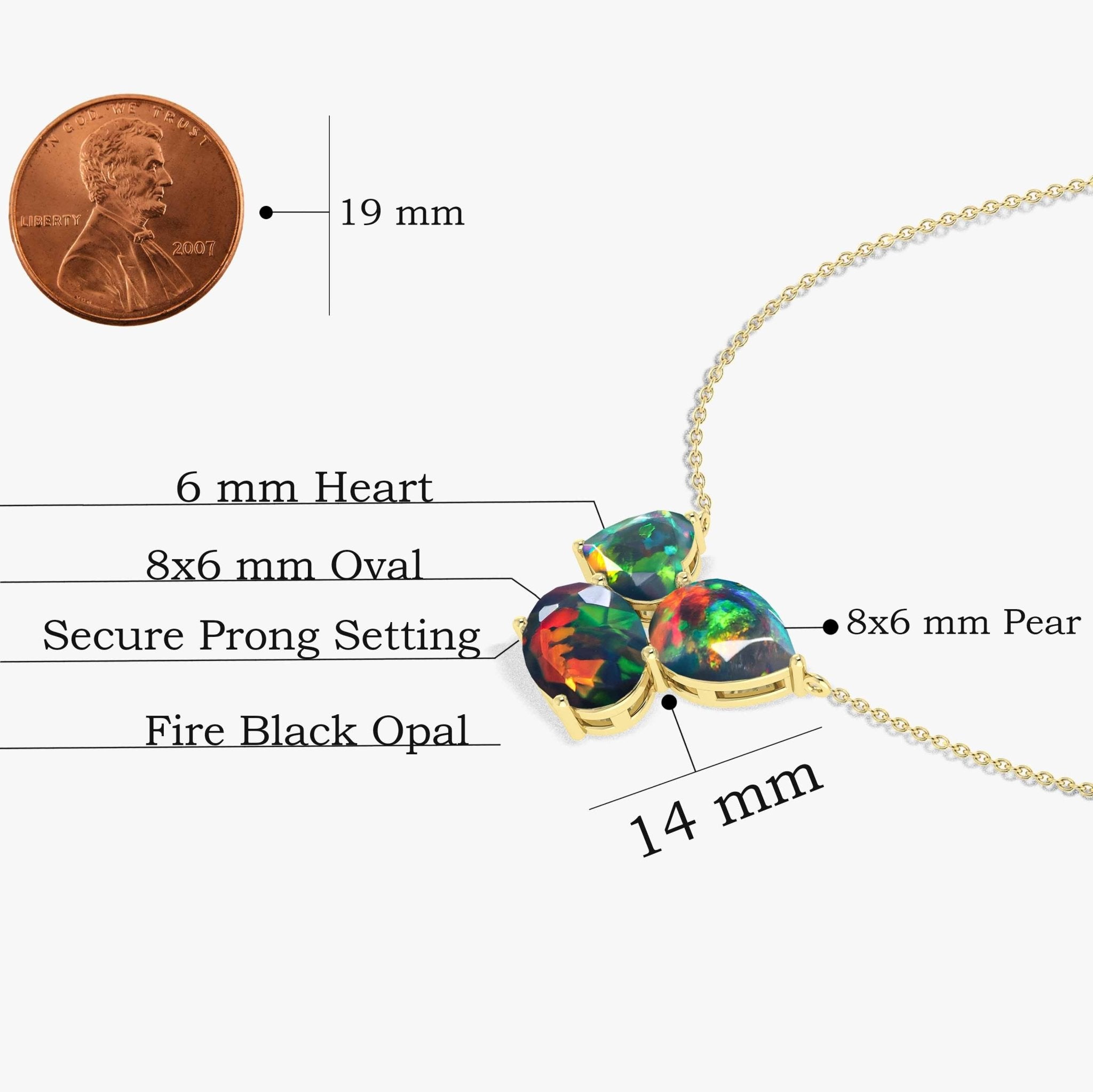 Black Opal Three Stone Pendant Jewelry - Goodstone Jewels