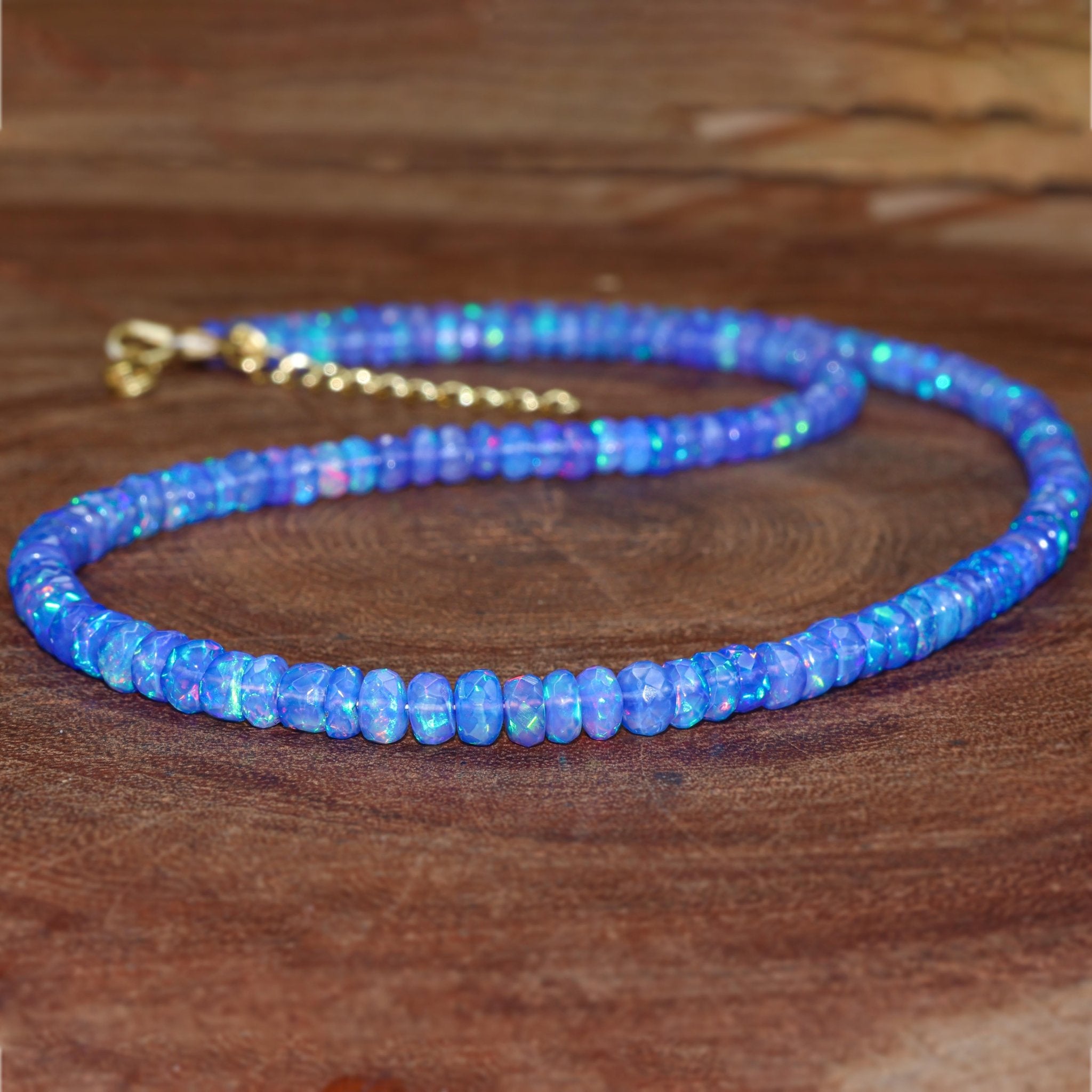 BLUE OPAL BEADED NECKLACE - Goodstone Jewels