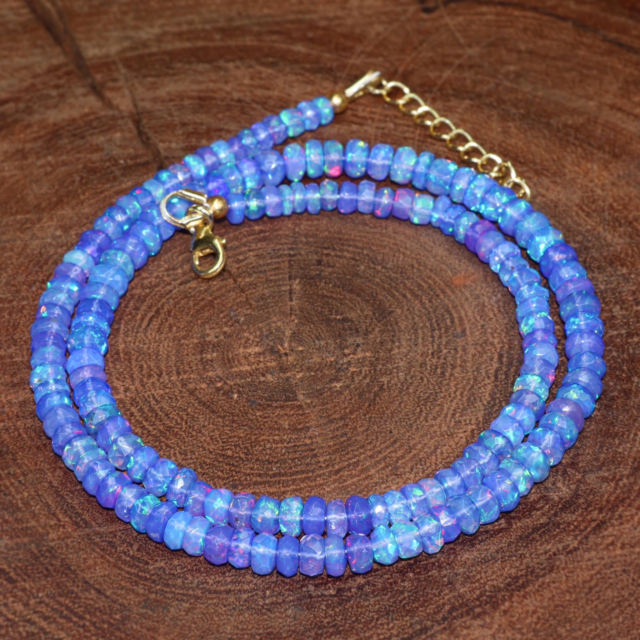 BLUE OPAL BEADED NECKLACE - Goodstone Jewels
