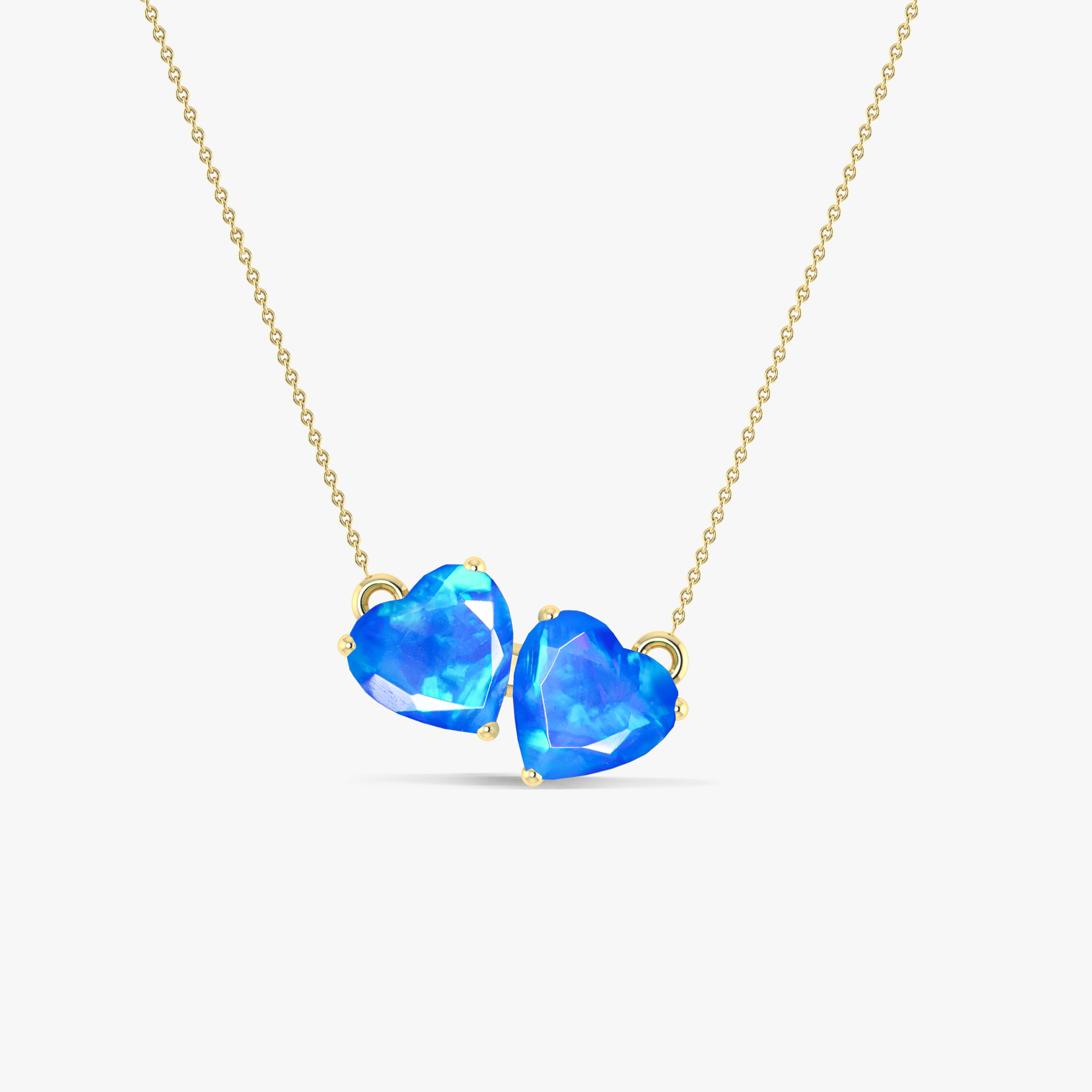 Blue Opal Dual Heart Pendant - Goodstone Jewels
