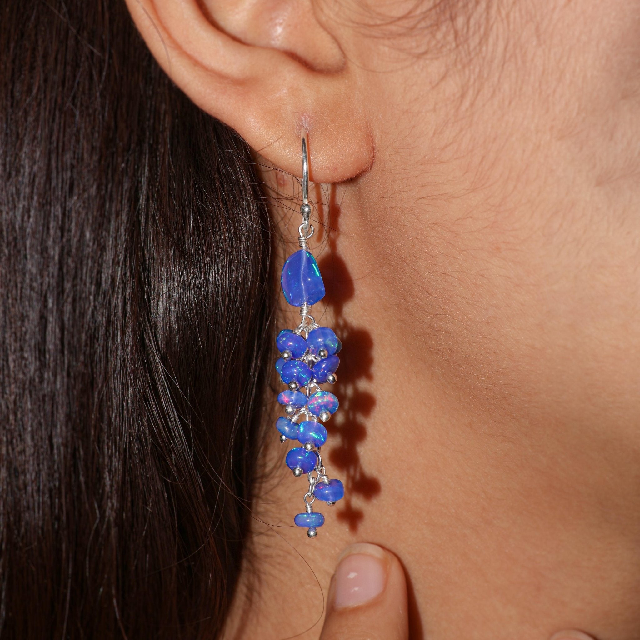 Blue Opal Handmade Drop and Dangle Earring - Goodstone Jewels