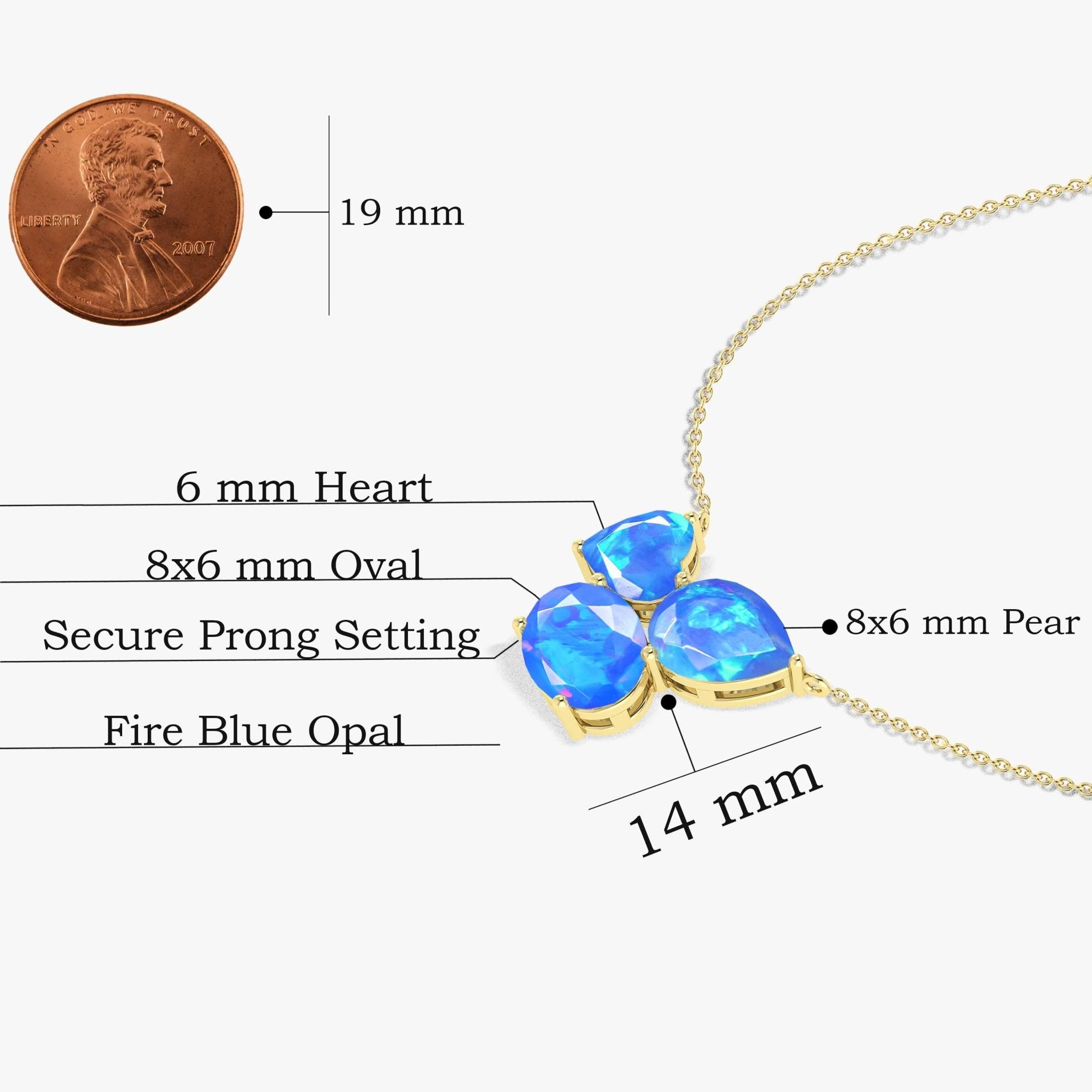 Blue Opal Three Stone Pendant Jewelry - Goodstone Jewels